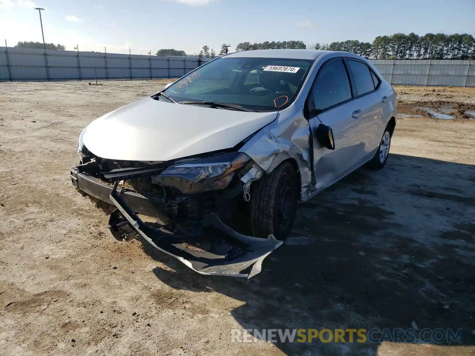 2 Photograph of a damaged car 2T1BURHE0KC142505 TOYOTA COROLLA 2019