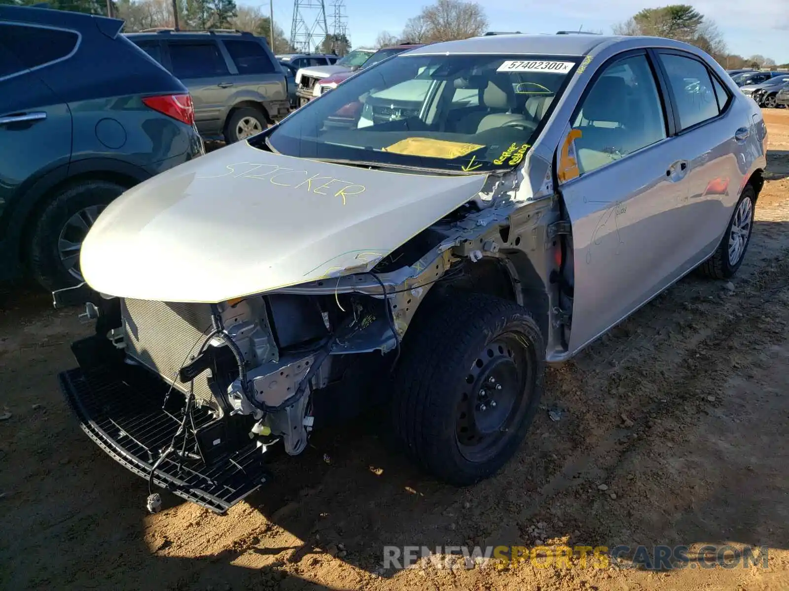 2 Photograph of a damaged car 2T1BURHE0KC143931 TOYOTA COROLLA 2019