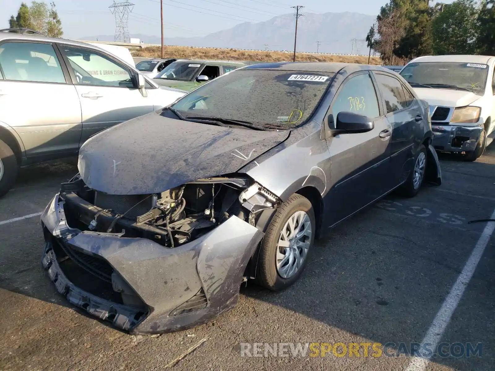 2 Photograph of a damaged car 2T1BURHE0KC152175 TOYOTA COROLLA 2019