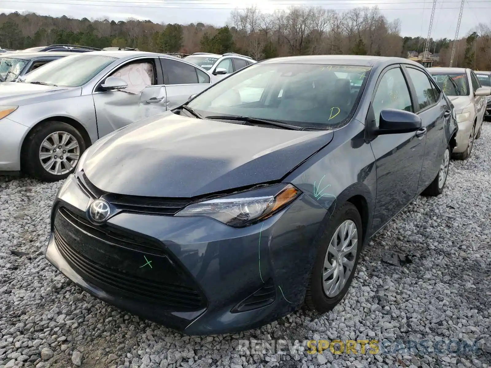 2 Photograph of a damaged car 2T1BURHE0KC153438 TOYOTA COROLLA 2019