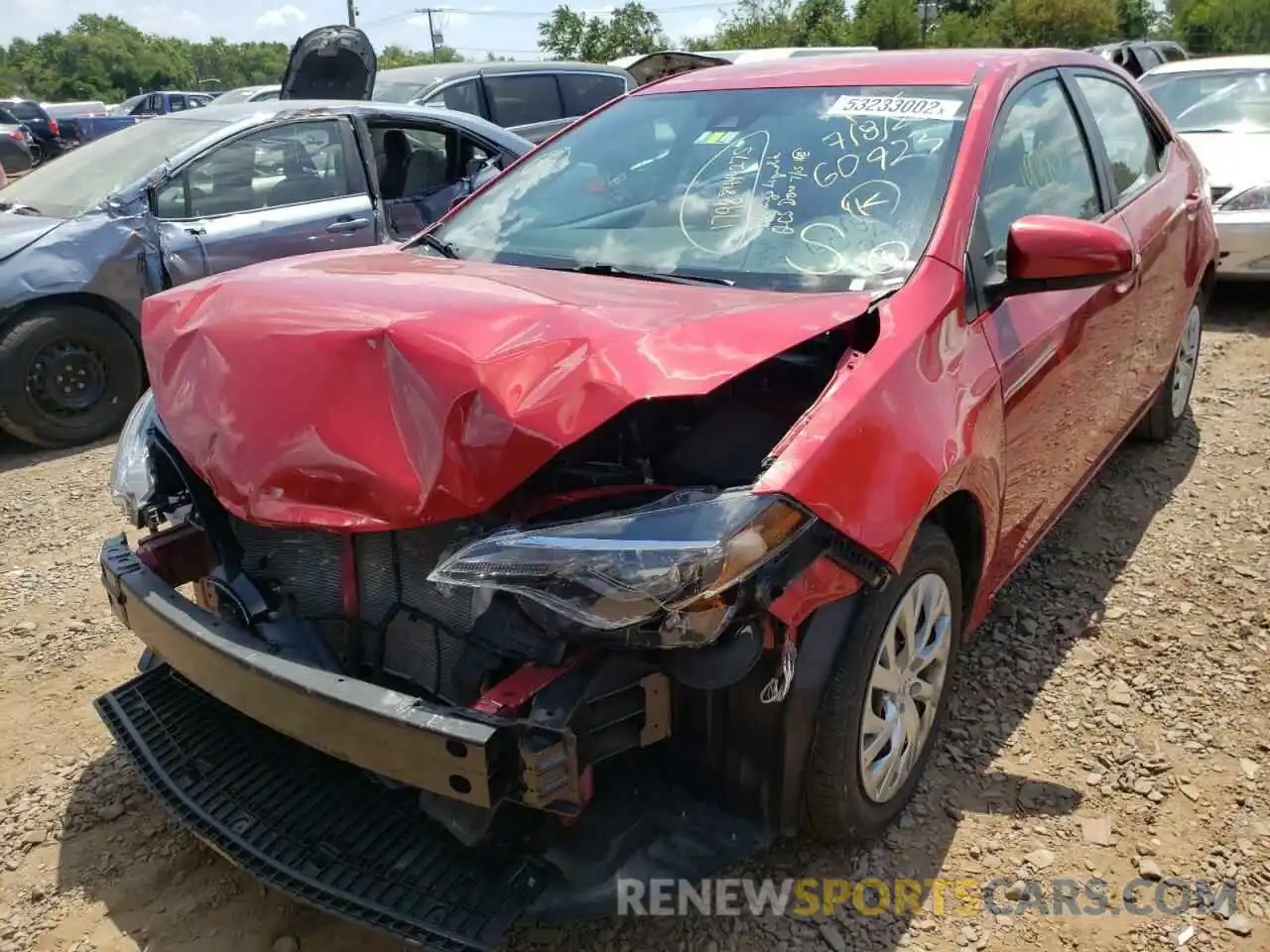 2 Photograph of a damaged car 2T1BURHE0KC160423 TOYOTA COROLLA 2019