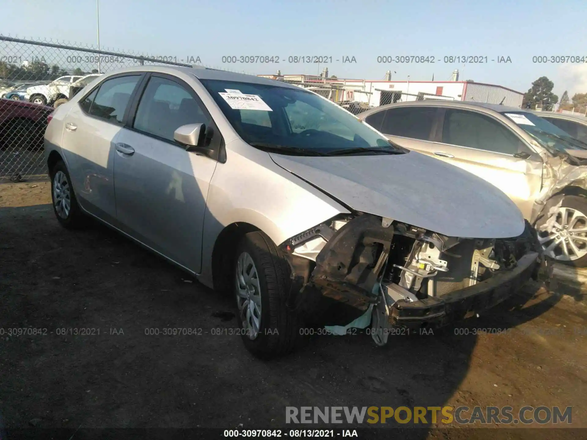 1 Photograph of a damaged car 2T1BURHE0KC164035 TOYOTA COROLLA 2019