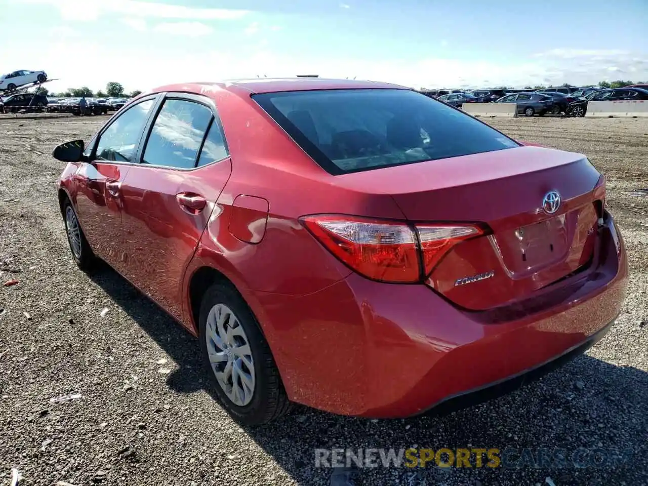 3 Photograph of a damaged car 2T1BURHE0KC165542 TOYOTA COROLLA 2019