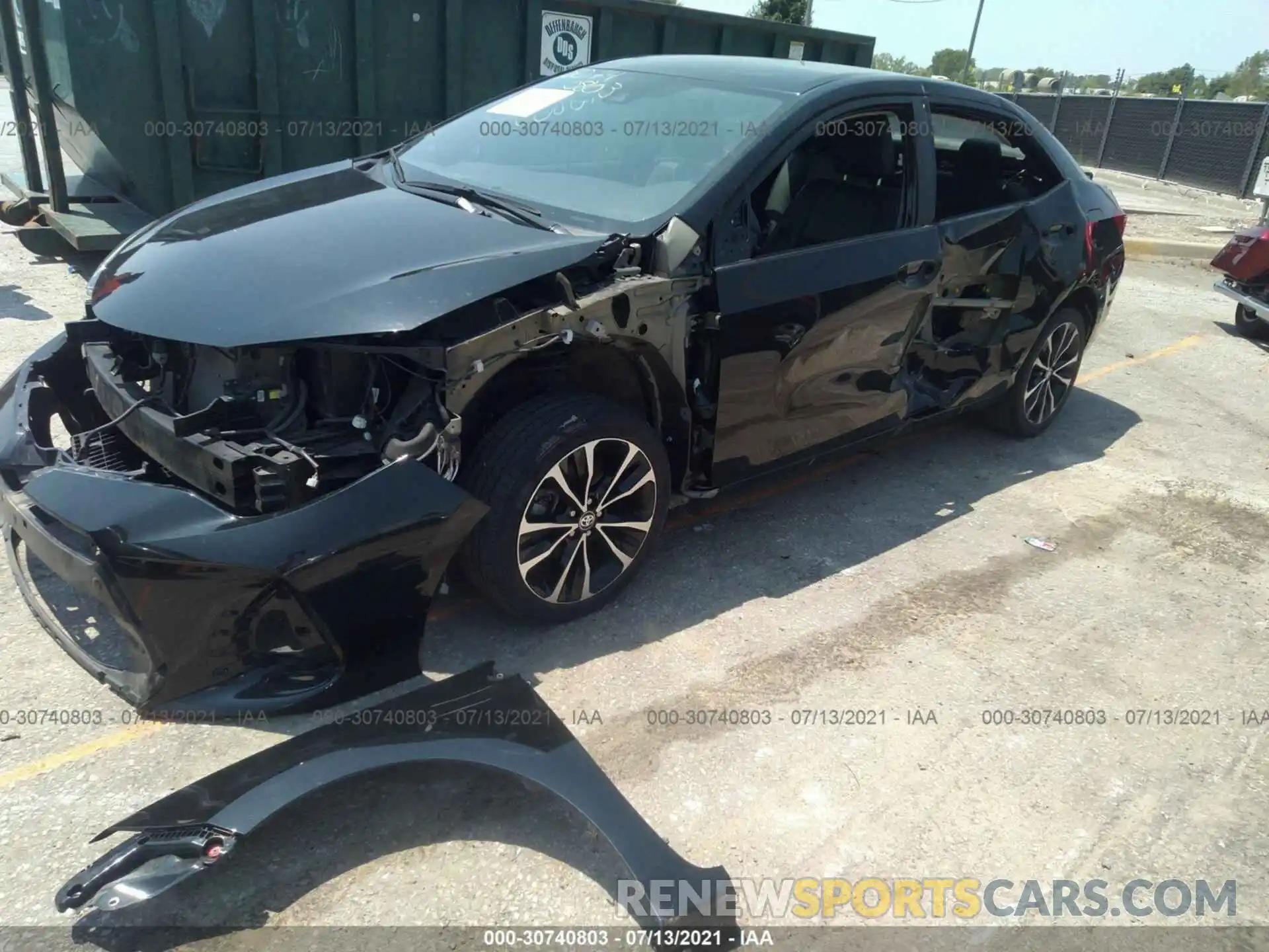 2 Photograph of a damaged car 2T1BURHE0KC165654 TOYOTA COROLLA 2019