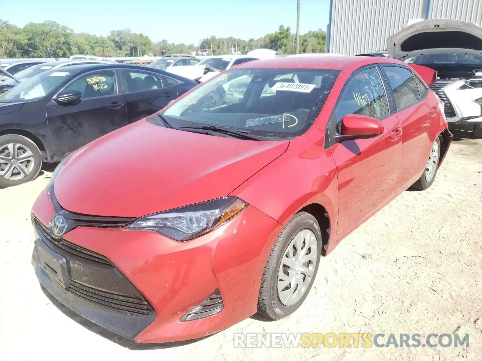 2 Photograph of a damaged car 2T1BURHE0KC167890 TOYOTA COROLLA 2019