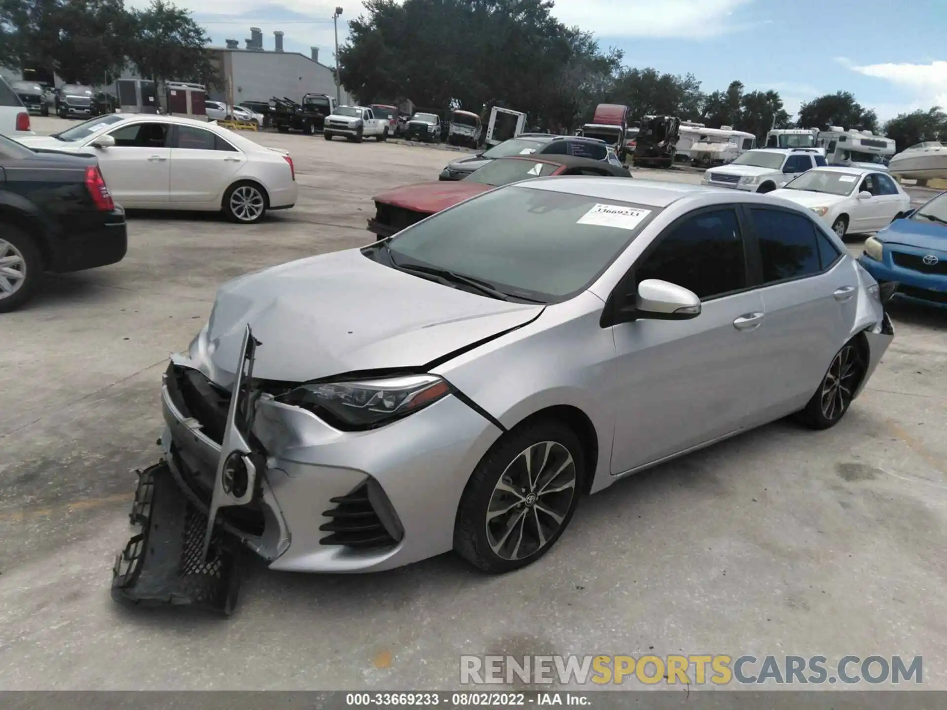 2 Photograph of a damaged car 2T1BURHE0KC174743 TOYOTA COROLLA 2019