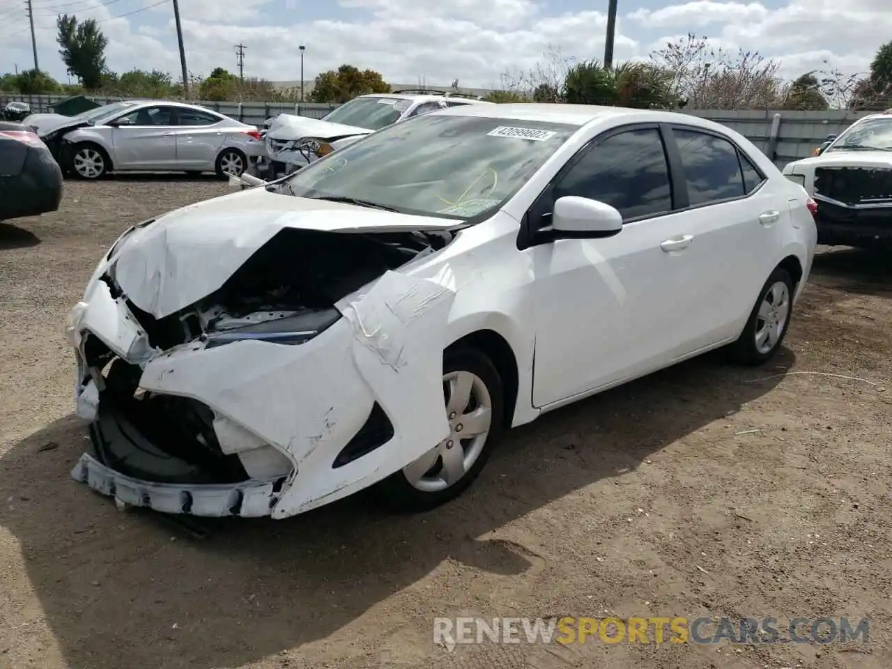 2 Photograph of a damaged car 2T1BURHE0KC179926 TOYOTA COROLLA 2019