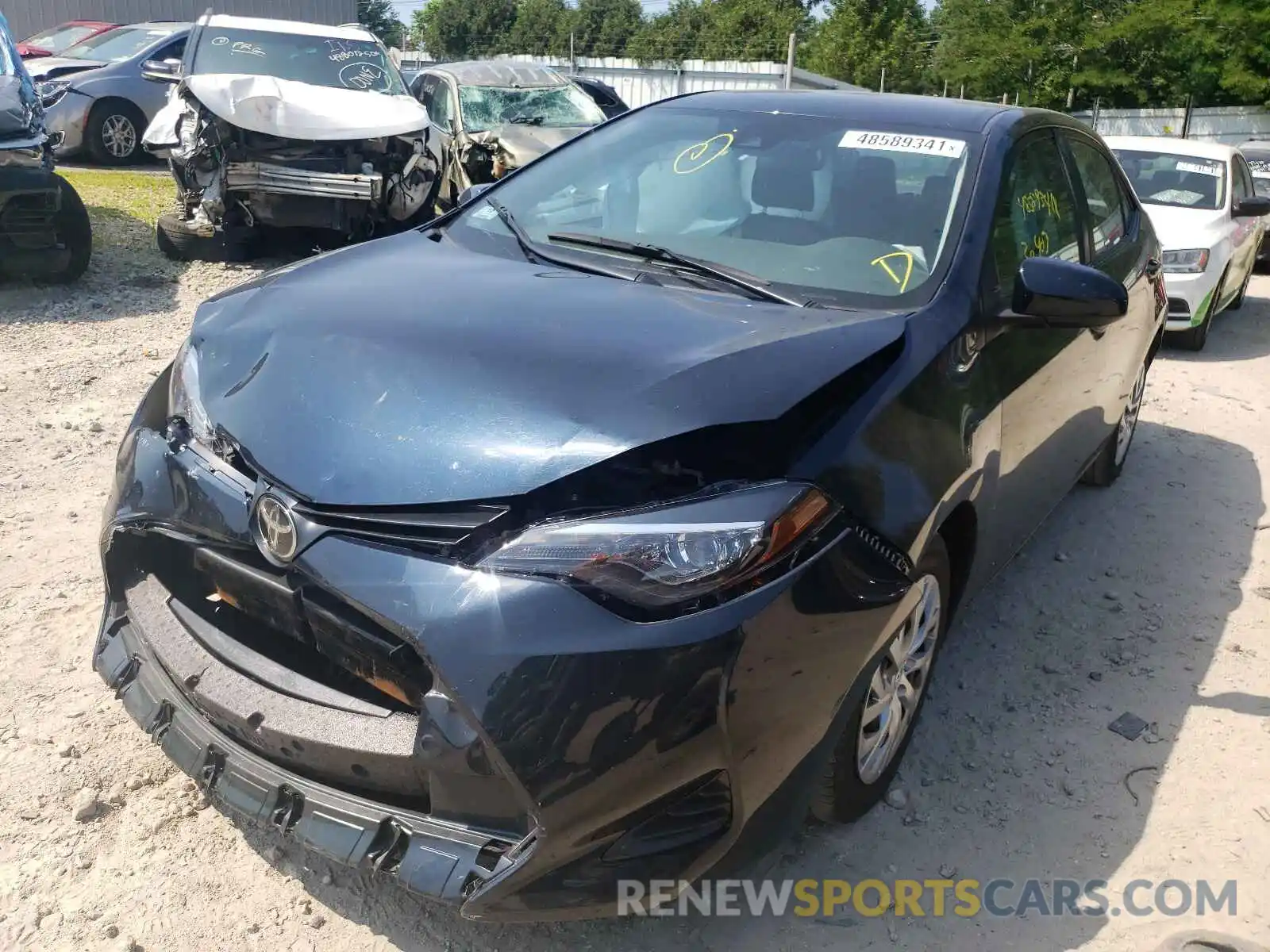 2 Photograph of a damaged car 2T1BURHE0KC182132 TOYOTA COROLLA 2019