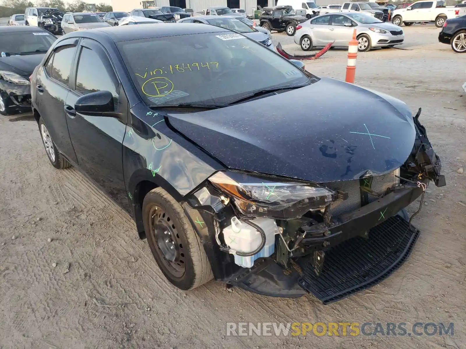 1 Photograph of a damaged car 2T1BURHE0KC184947 TOYOTA COROLLA 2019