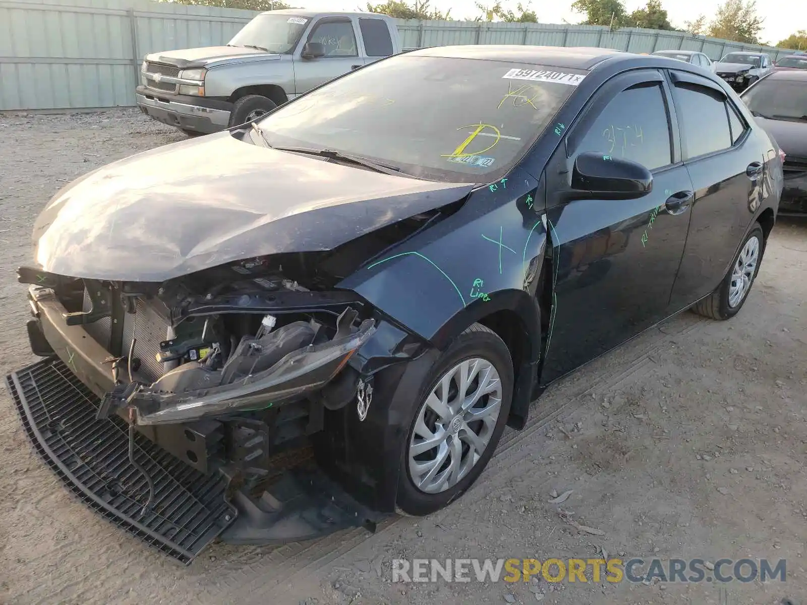 2 Photograph of a damaged car 2T1BURHE0KC184947 TOYOTA COROLLA 2019