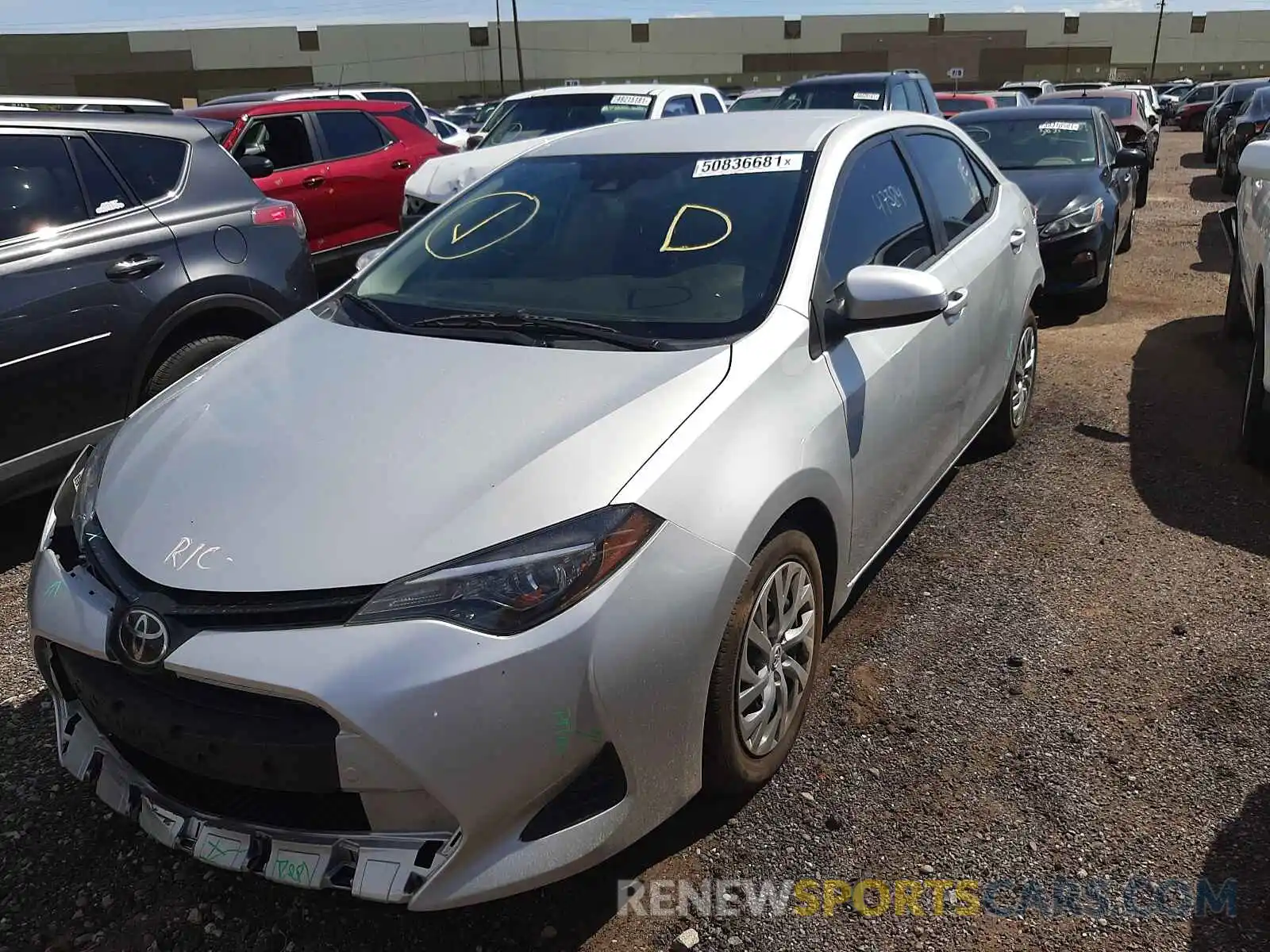 2 Photograph of a damaged car 2T1BURHE0KC186214 TOYOTA COROLLA 2019