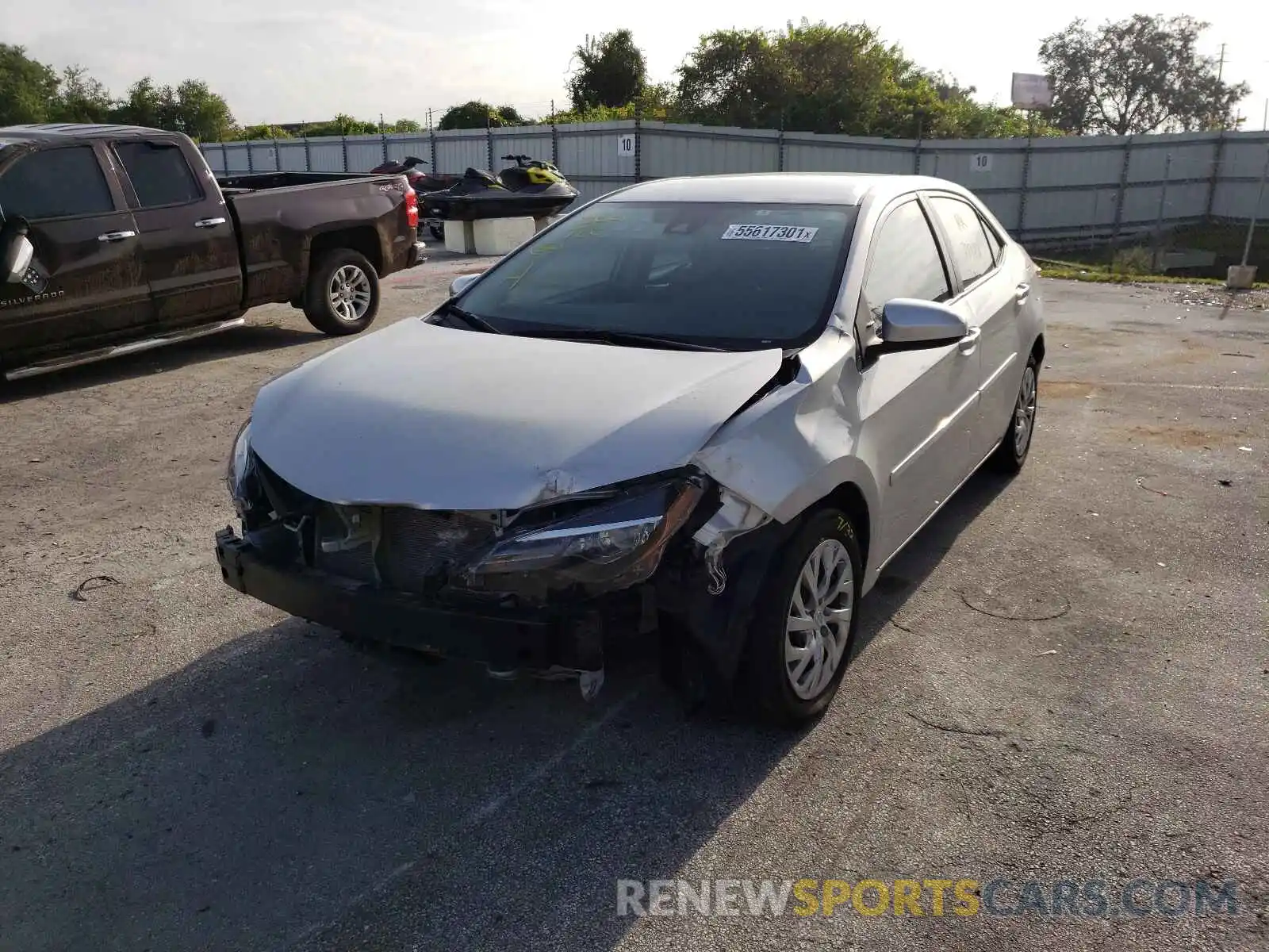 2 Photograph of a damaged car 2T1BURHE0KC186374 TOYOTA COROLLA 2019