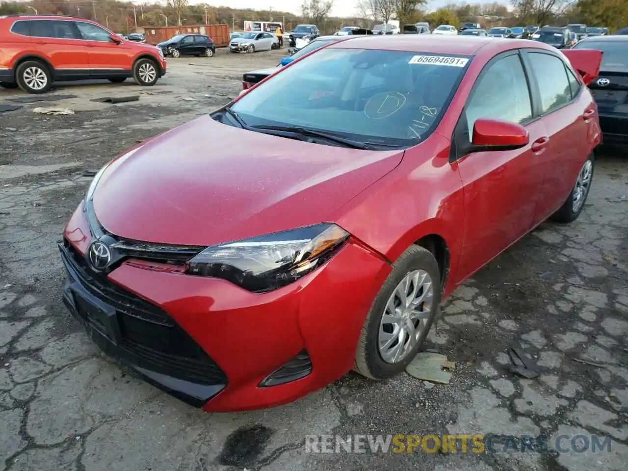 2 Photograph of a damaged car 2T1BURHE0KC188609 TOYOTA COROLLA 2019