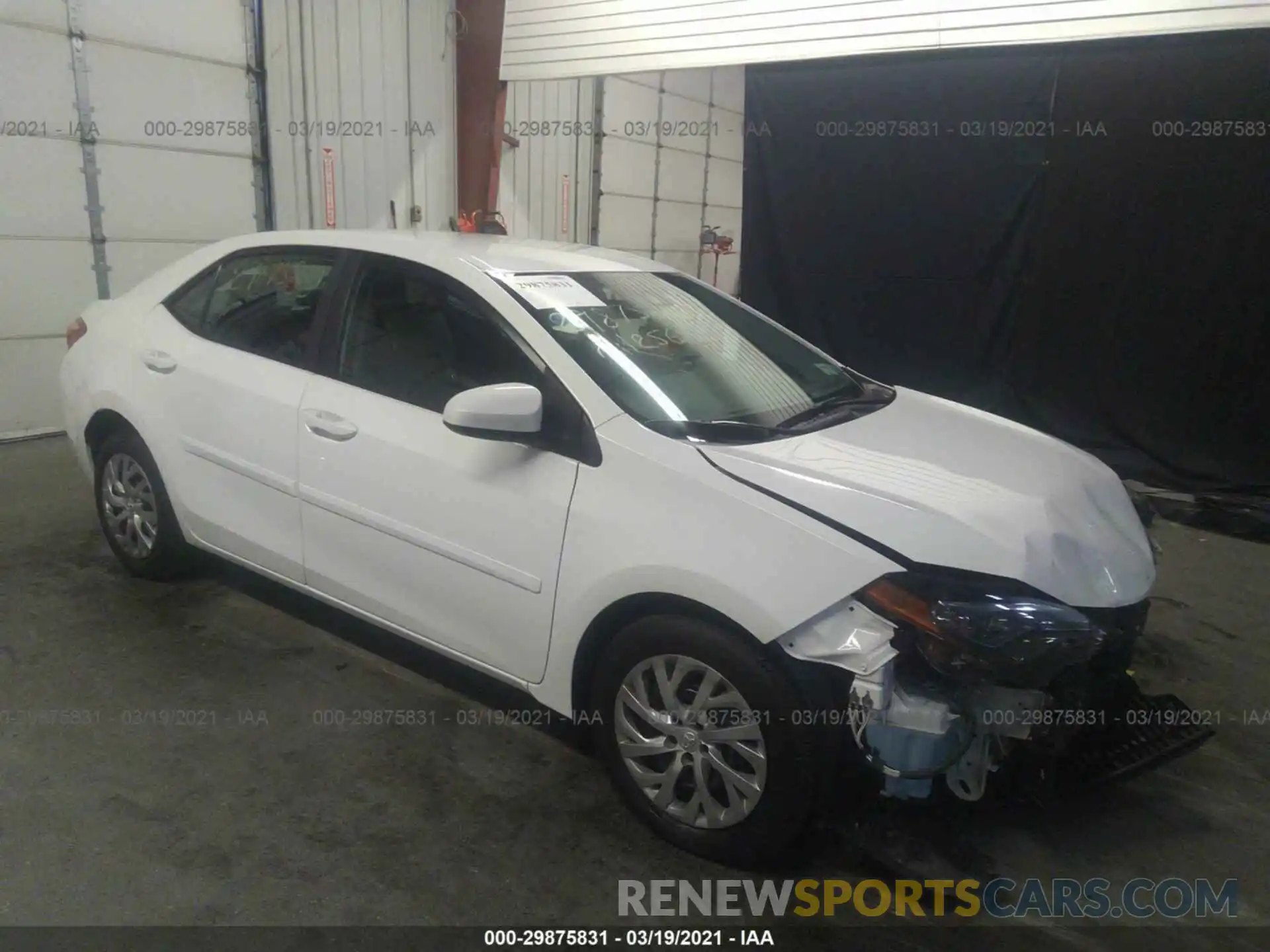 1 Photograph of a damaged car 2T1BURHE0KC192191 TOYOTA COROLLA 2019