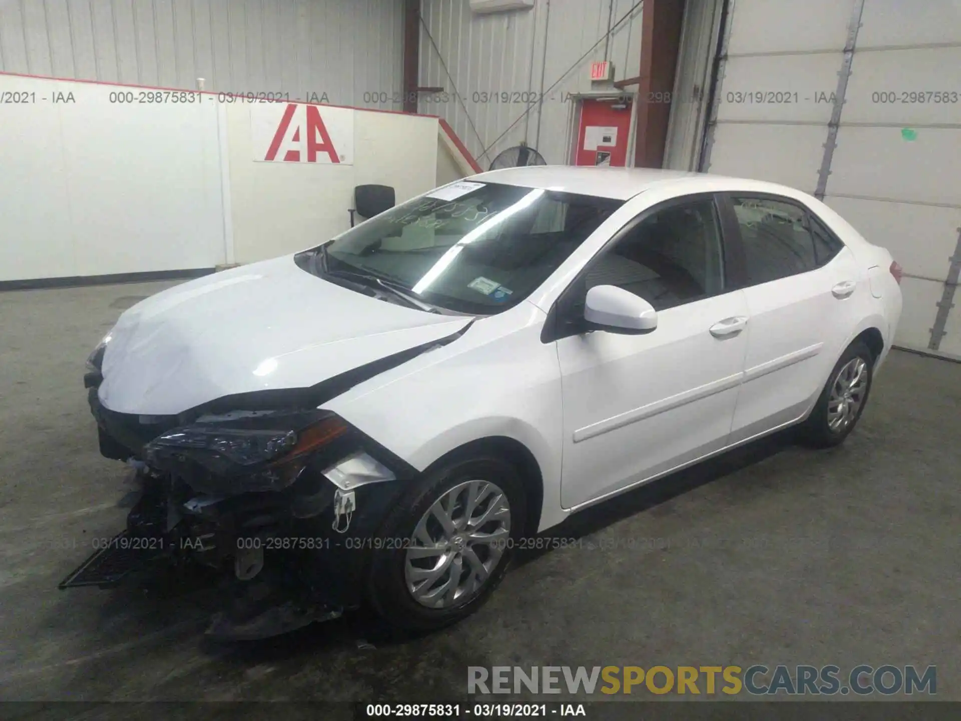 2 Photograph of a damaged car 2T1BURHE0KC192191 TOYOTA COROLLA 2019