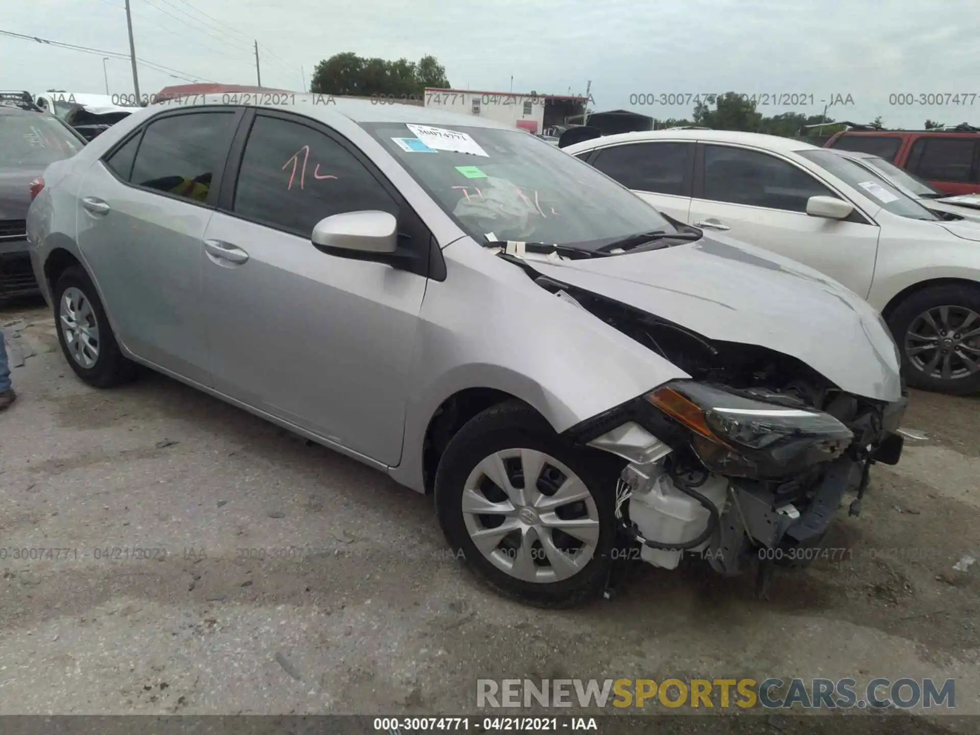 1 Photograph of a damaged car 2T1BURHE0KC194586 TOYOTA COROLLA 2019