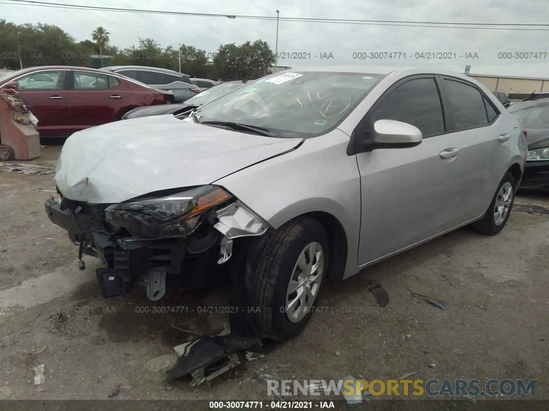 2 Photograph of a damaged car 2T1BURHE0KC194586 TOYOTA COROLLA 2019