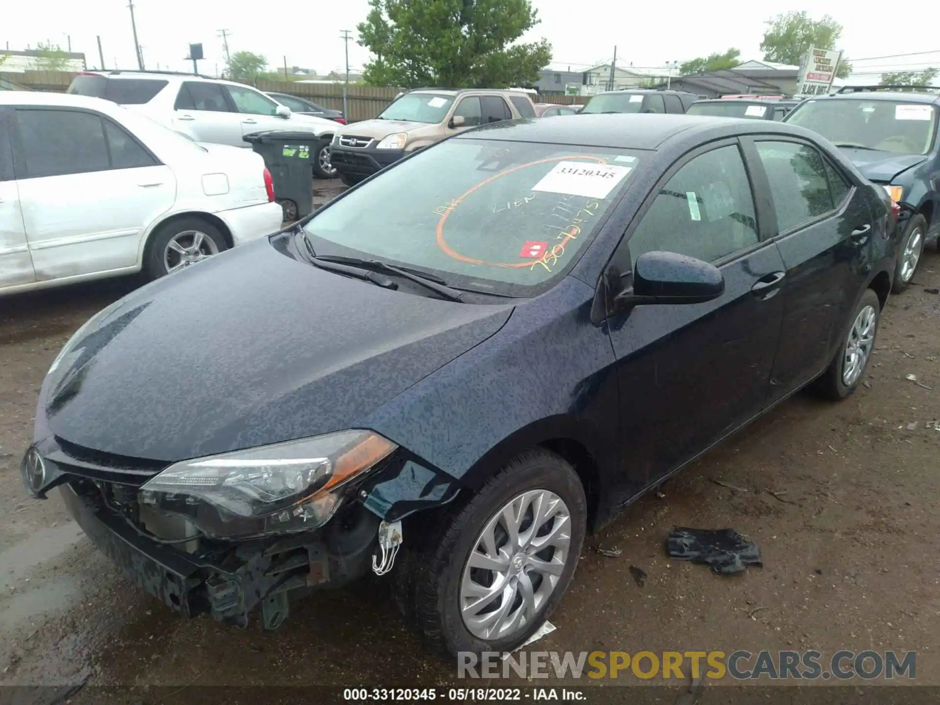 2 Photograph of a damaged car 2T1BURHE0KC197715 TOYOTA COROLLA 2019