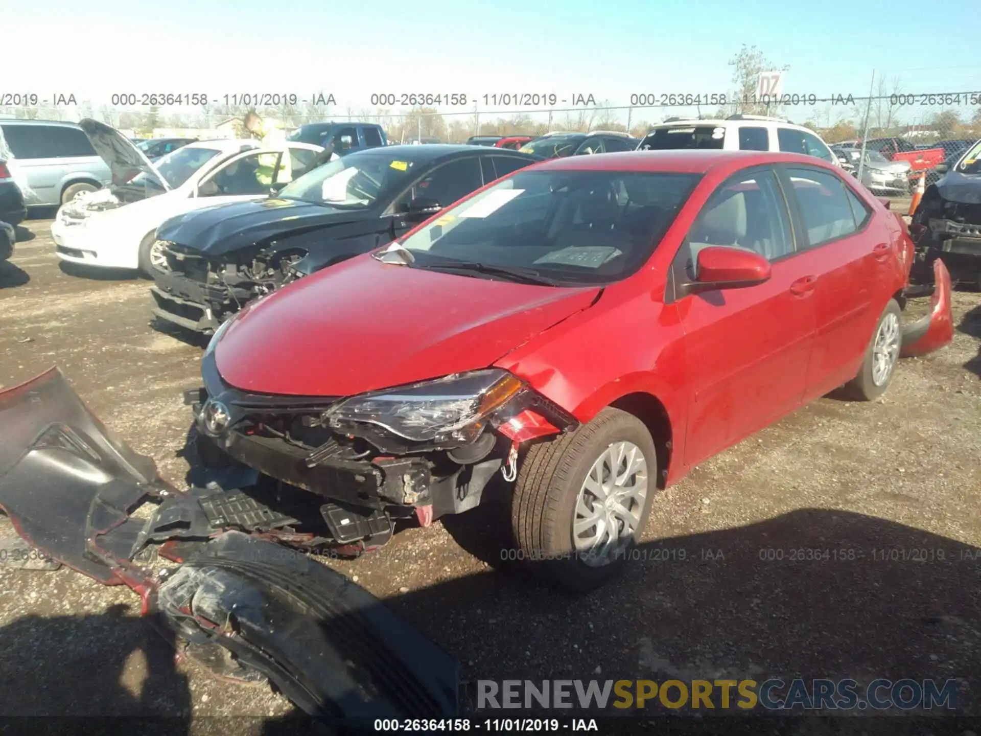 2 Photograph of a damaged car 2T1BURHE0KC198475 TOYOTA COROLLA 2019