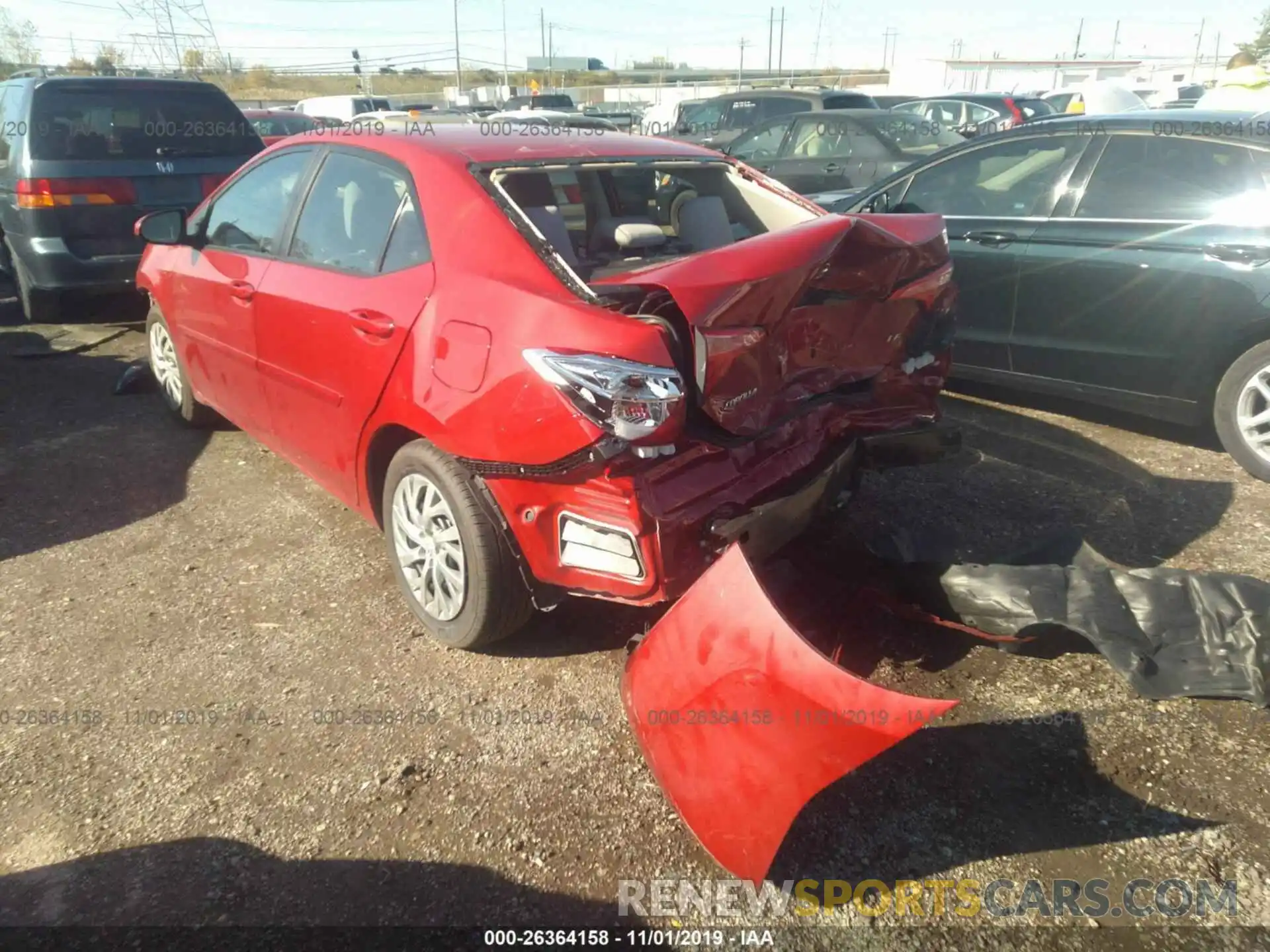 3 Photograph of a damaged car 2T1BURHE0KC198475 TOYOTA COROLLA 2019