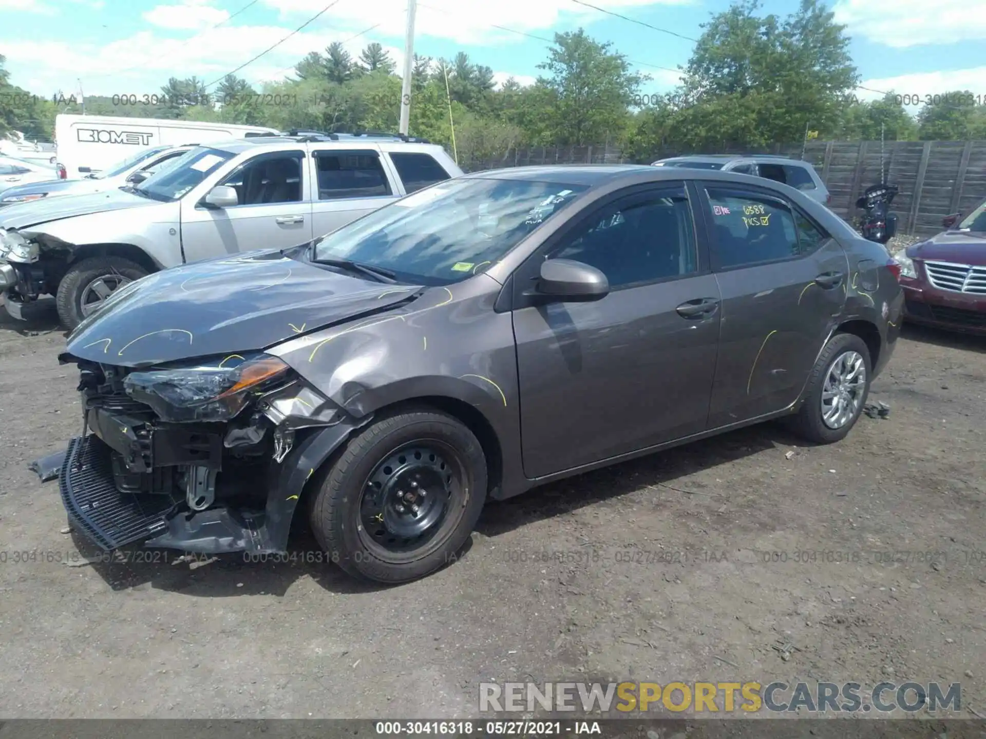 2 Photograph of a damaged car 2T1BURHE0KC210379 TOYOTA COROLLA 2019