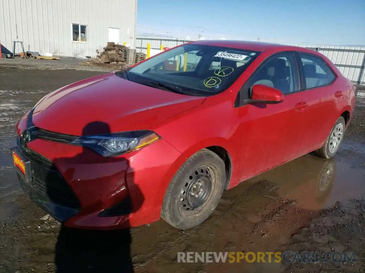 2 Photograph of a damaged car 2T1BURHE0KC210933 TOYOTA COROLLA 2019