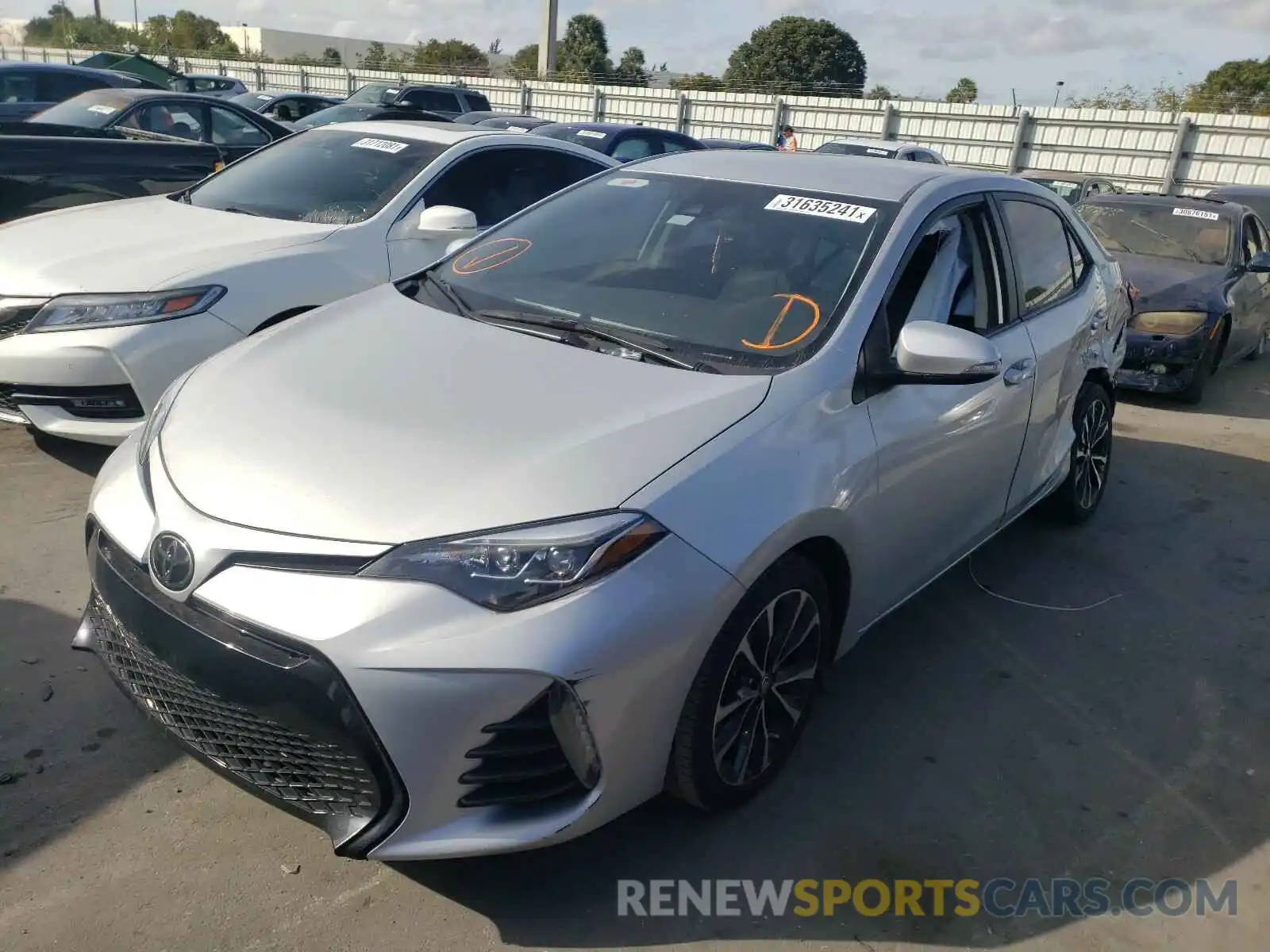 2 Photograph of a damaged car 2T1BURHE0KC217588 TOYOTA COROLLA 2019