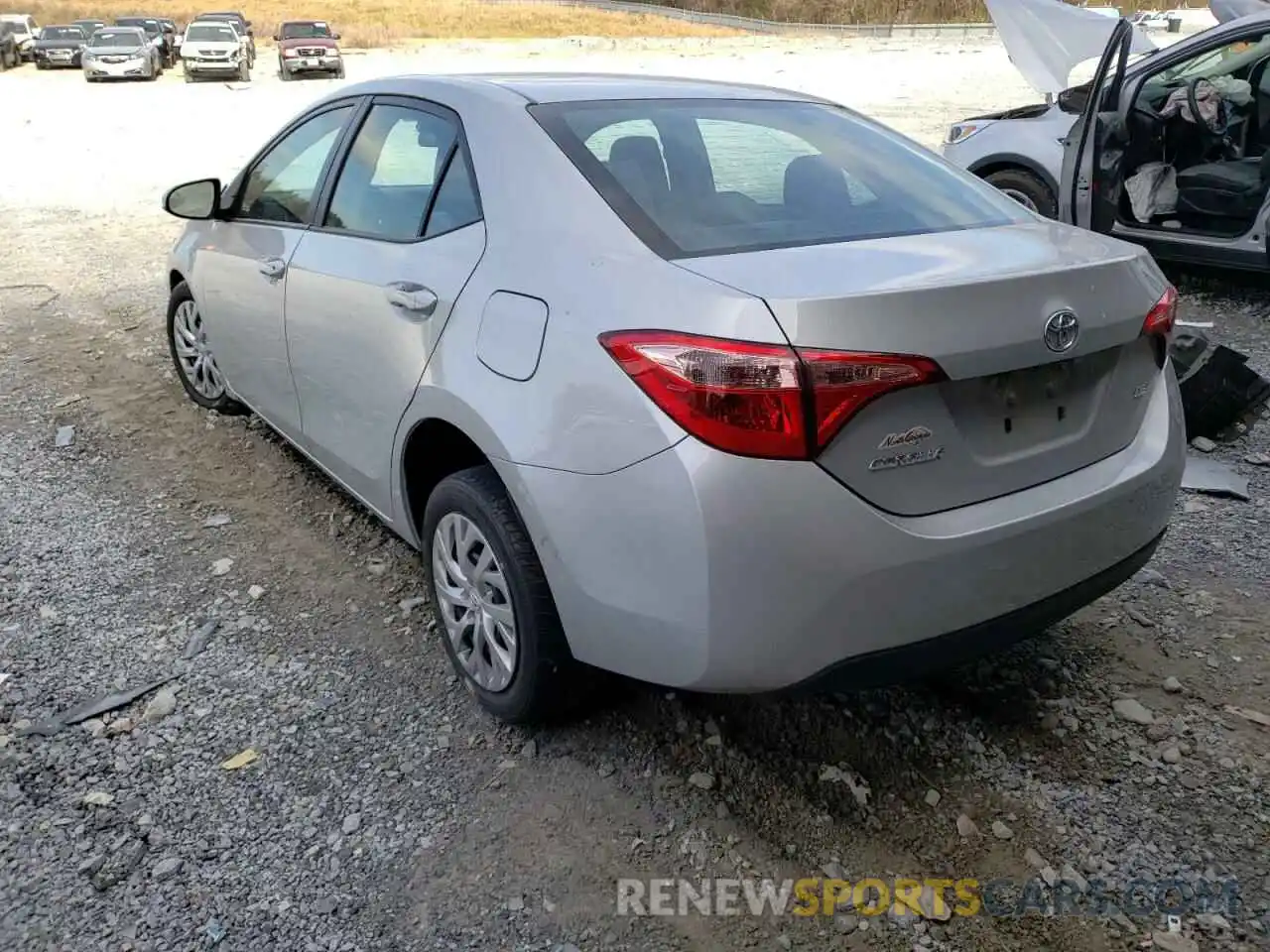 3 Photograph of a damaged car 2T1BURHE0KC219227 TOYOTA COROLLA 2019