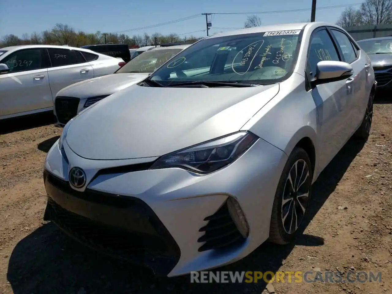 2 Photograph of a damaged car 2T1BURHE0KC225383 TOYOTA COROLLA 2019