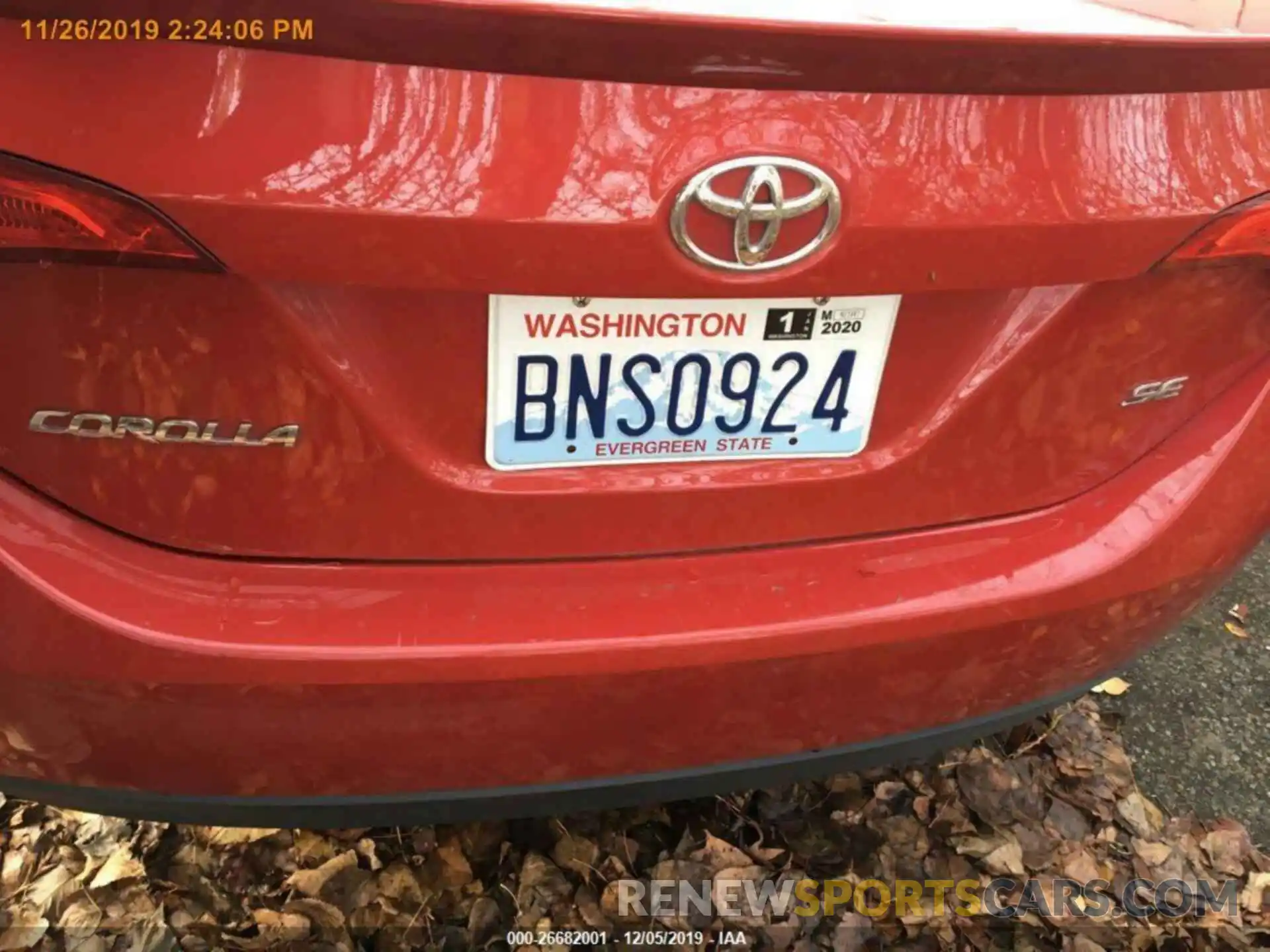 16 Photograph of a damaged car 2T1BURHE0KC231605 TOYOTA COROLLA 2019