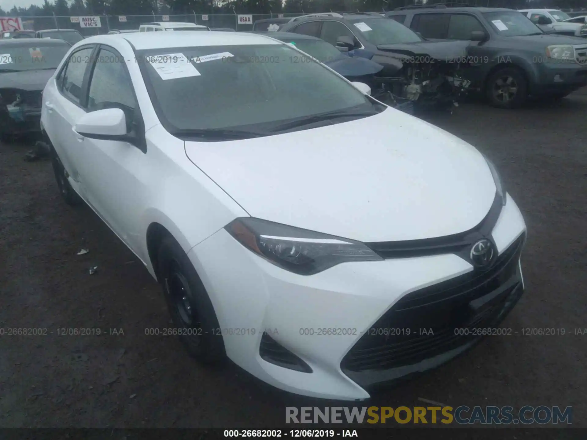 1 Photograph of a damaged car 2T1BURHE0KC238425 TOYOTA COROLLA 2019