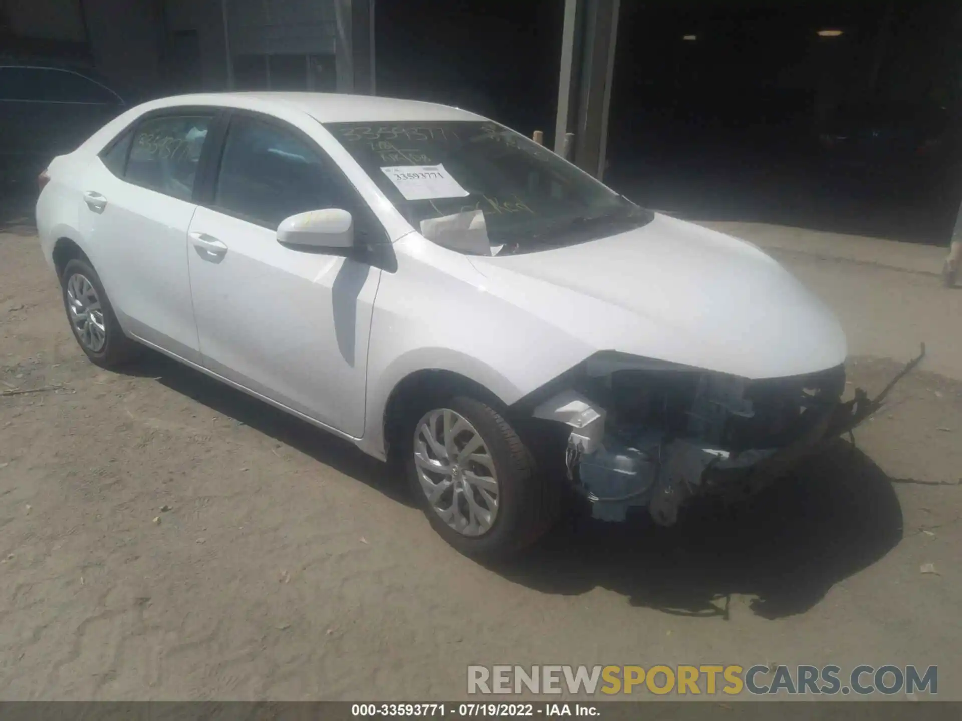 1 Photograph of a damaged car 2T1BURHE0KC241034 TOYOTA COROLLA 2019