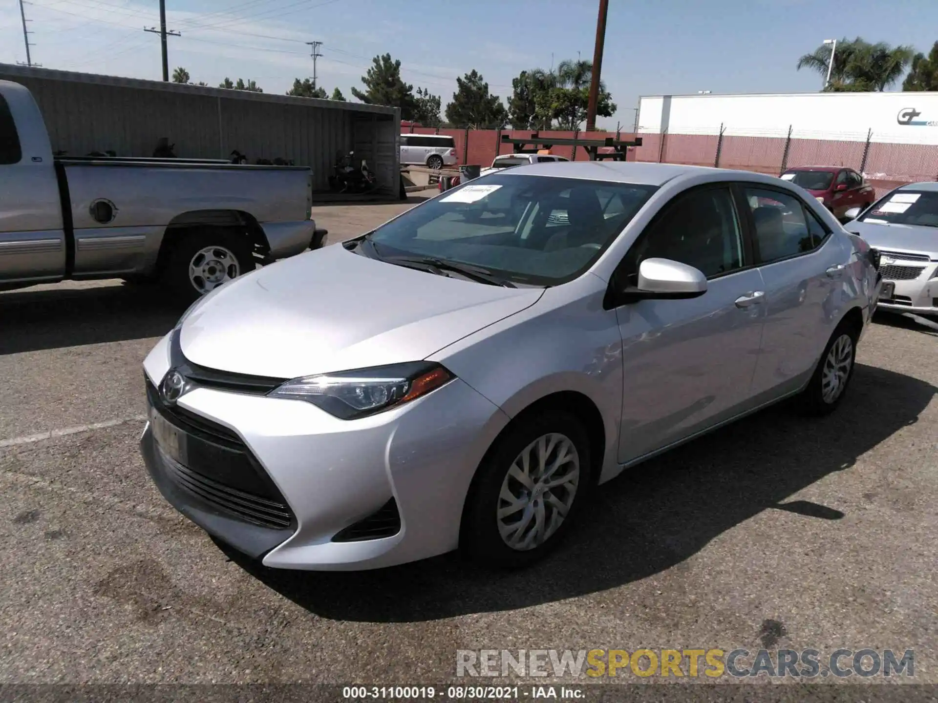 2 Photograph of a damaged car 2T1BURHE1KC130752 TOYOTA COROLLA 2019