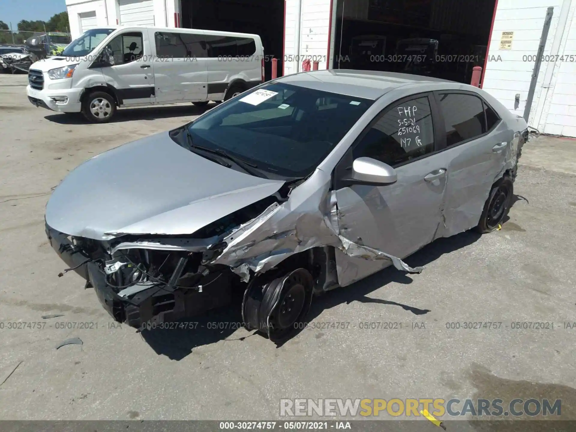 2 Фотография поврежденного автомобиля 2T1BURHE1KC132873 TOYOTA COROLLA 2019