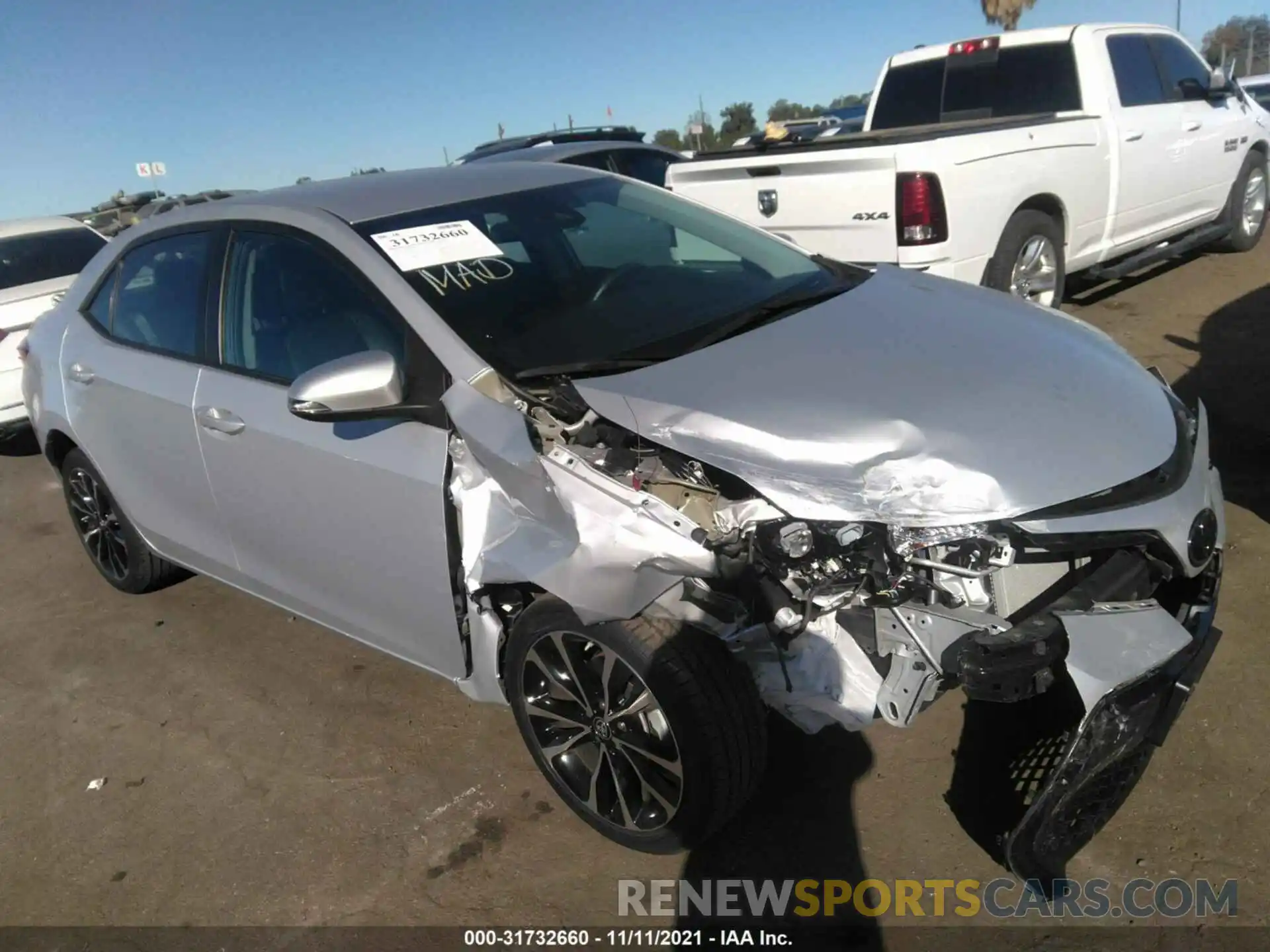 1 Photograph of a damaged car 2T1BURHE1KC139239 TOYOTA COROLLA 2019