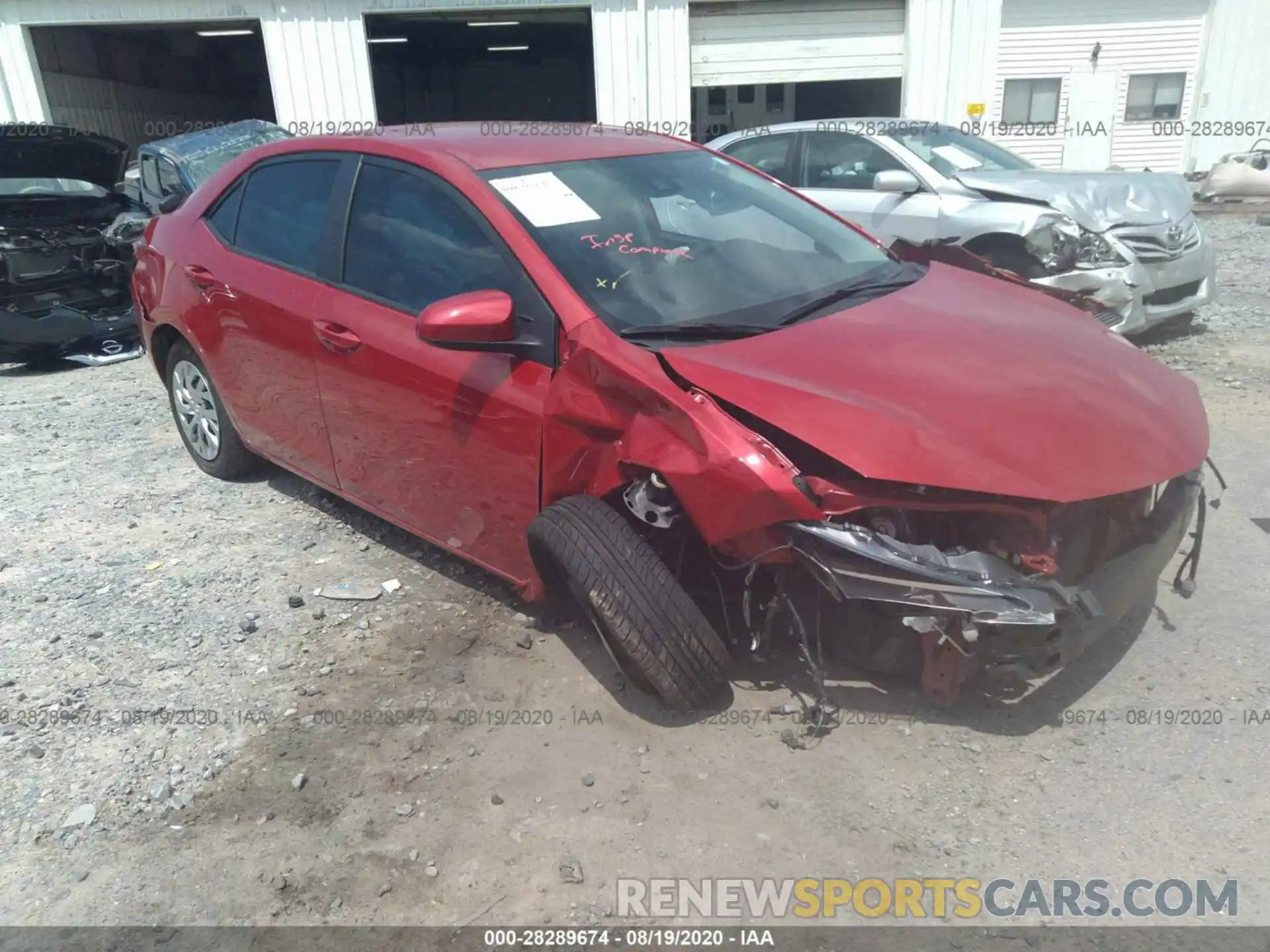 1 Photograph of a damaged car 2T1BURHE1KC139628 TOYOTA COROLLA 2019