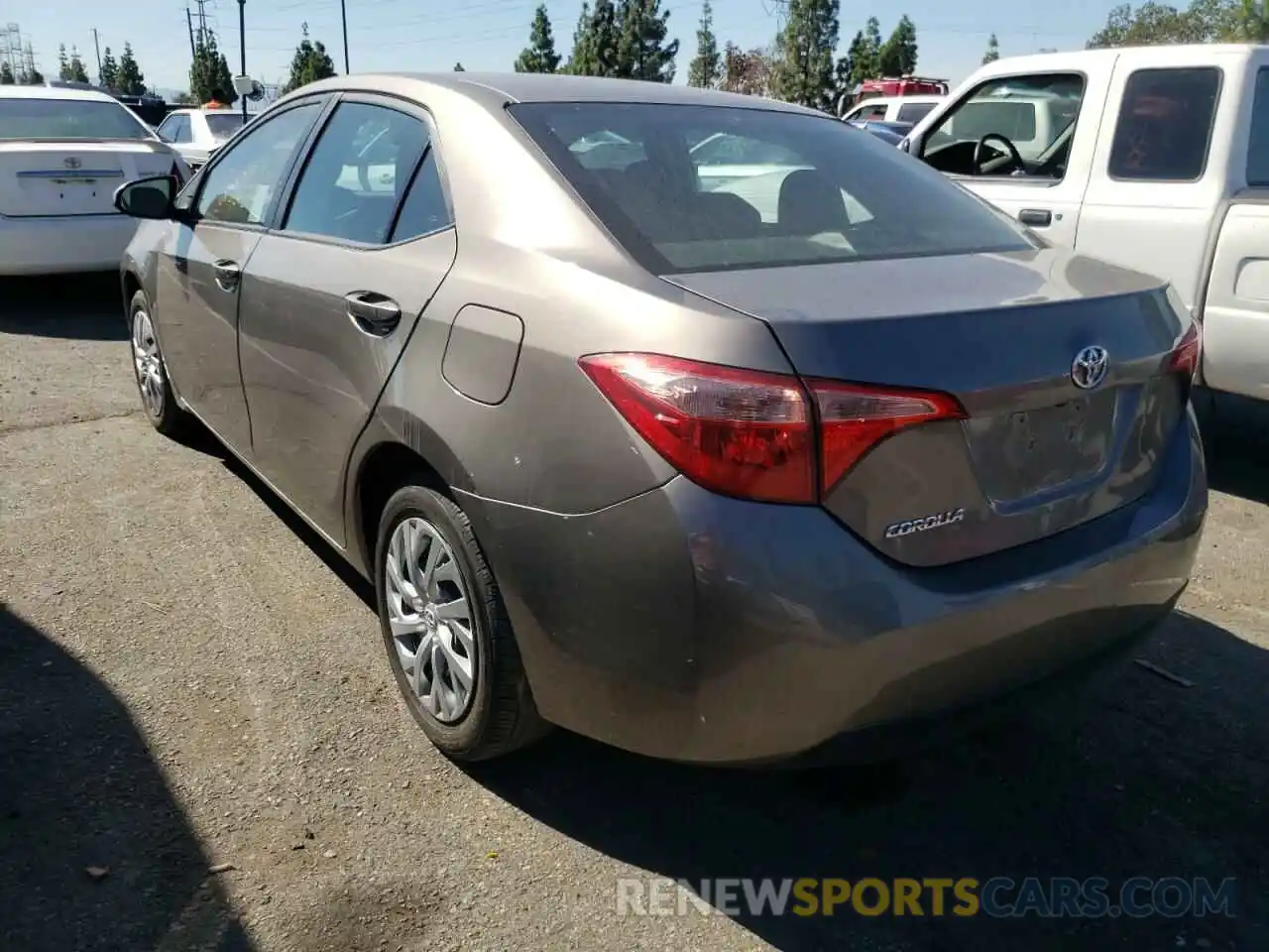 3 Photograph of a damaged car 2T1BURHE1KC145011 TOYOTA COROLLA 2019