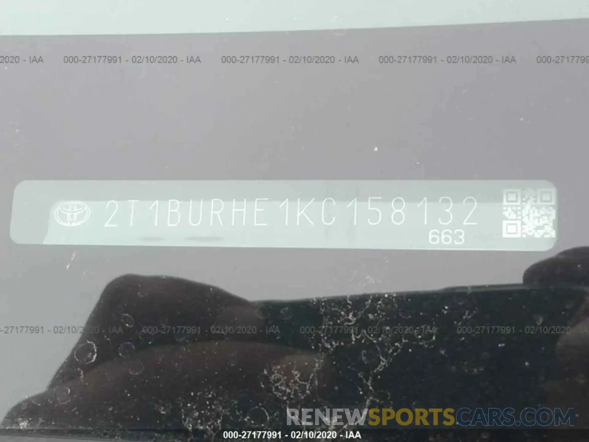 9 Photograph of a damaged car 2T1BURHE1KC158132 TOYOTA COROLLA 2019