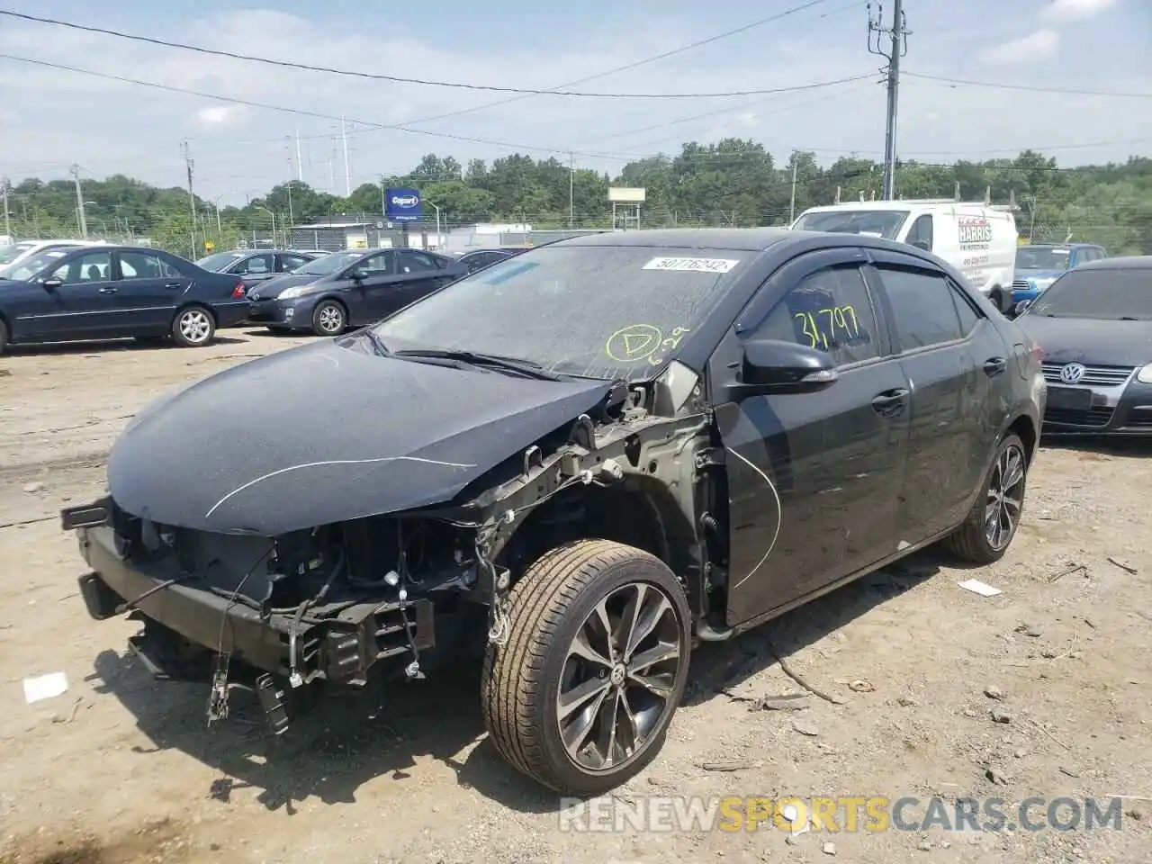 2 Photograph of a damaged car 2T1BURHE1KC180499 TOYOTA COROLLA 2019