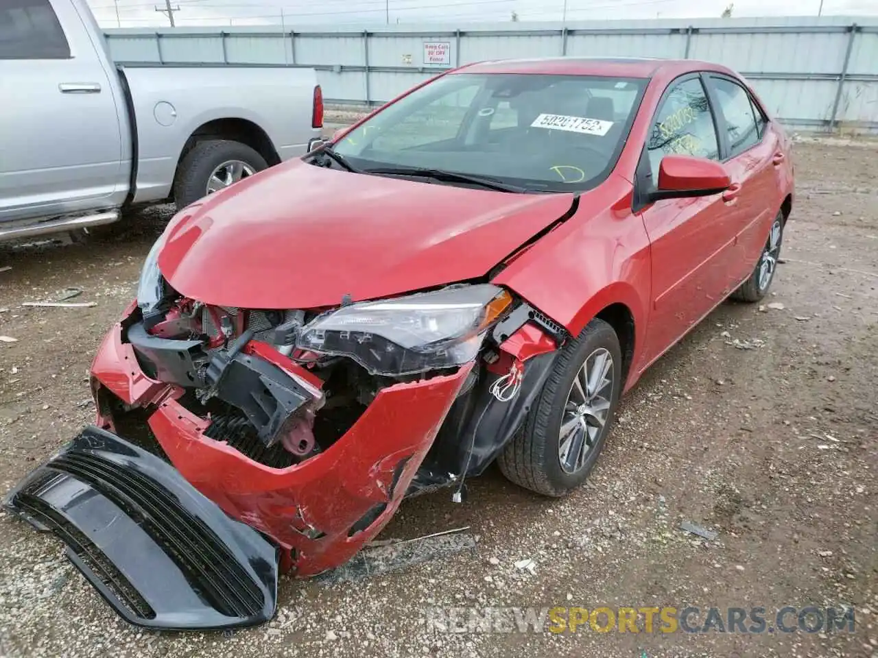 2 Photograph of a damaged car 2T1BURHE1KC187906 TOYOTA COROLLA 2019