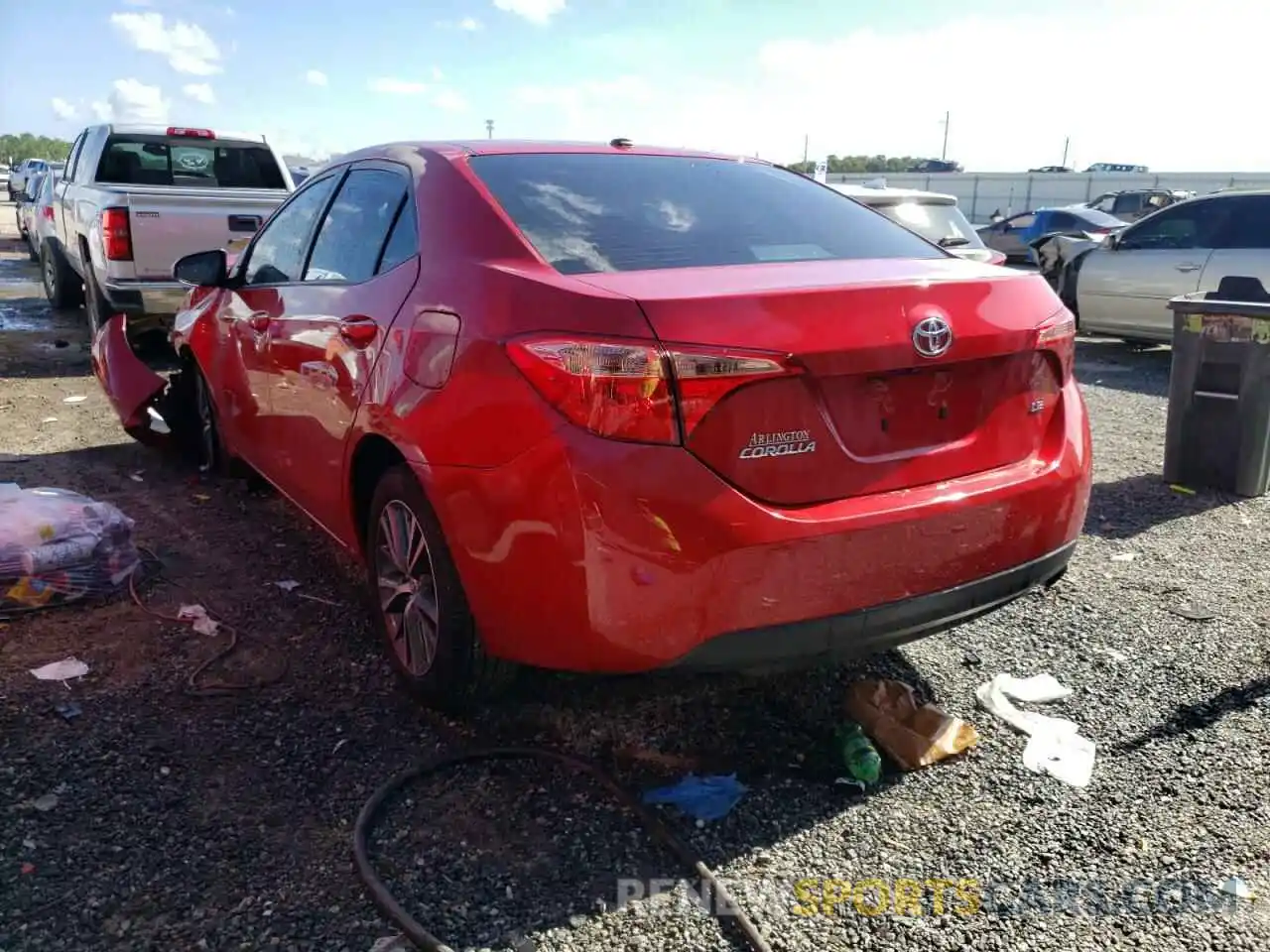 3 Photograph of a damaged car 2T1BURHE1KC188344 TOYOTA COROLLA 2019