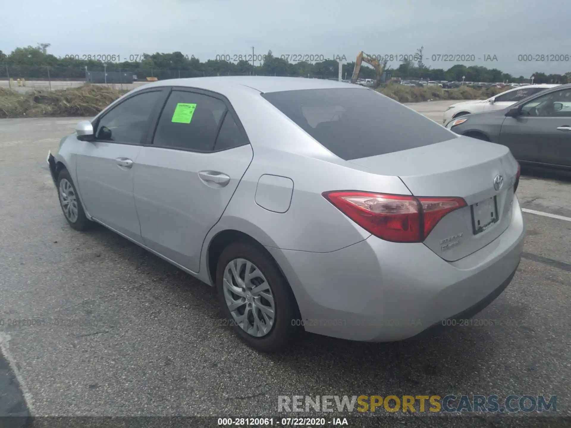 3 Photograph of a damaged car 2T1BURHE1KC196928 TOYOTA COROLLA 2019