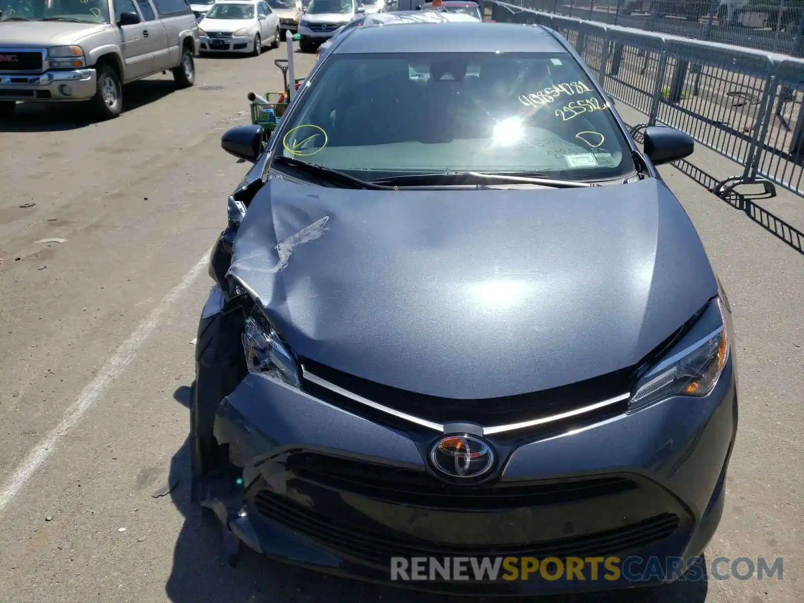 9 Photograph of a damaged car 2T1BURHE1KC215512 TOYOTA COROLLA 2019