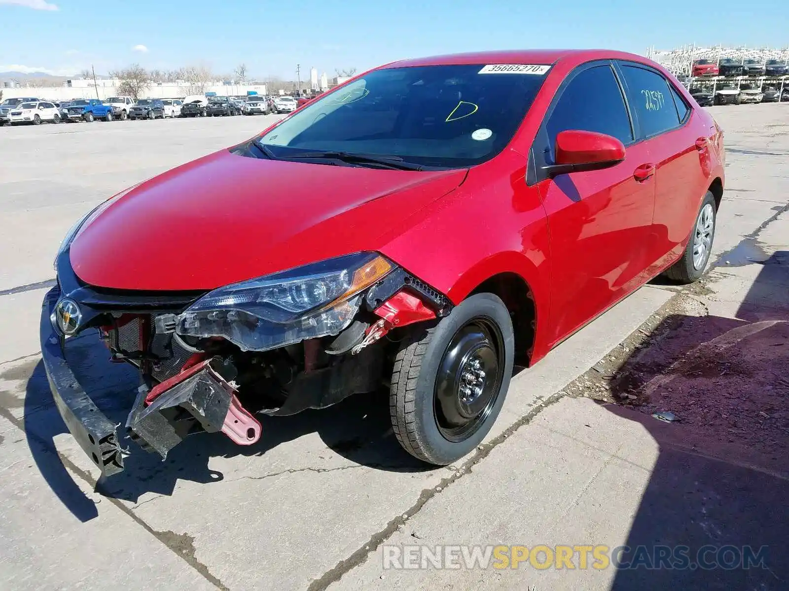 2 Photograph of a damaged car 2T1BURHE1KC216692 TOYOTA COROLLA 2019