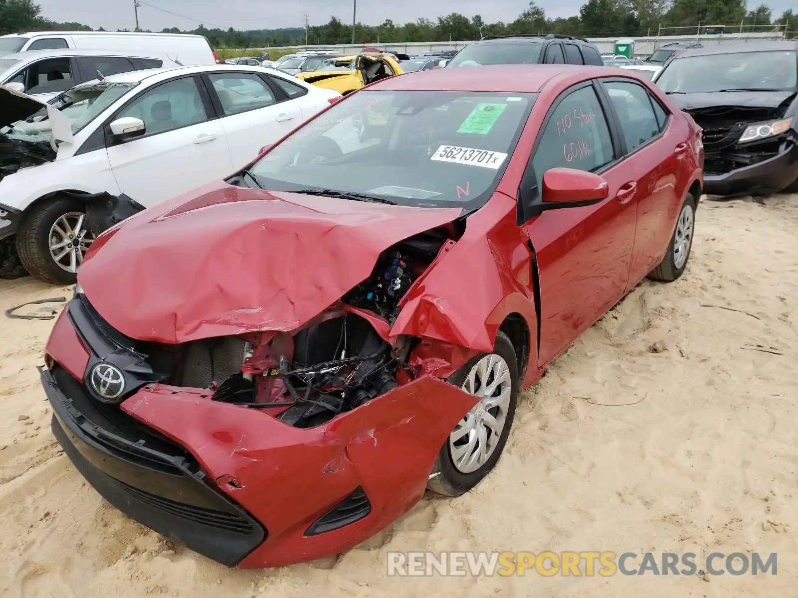 2 Photograph of a damaged car 2T1BURHE1KC232276 TOYOTA COROLLA 2019