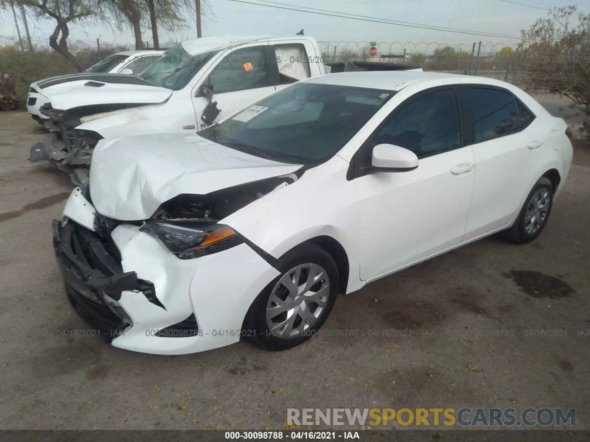 2 Photograph of a damaged car 2T1BURHE1KC237042 TOYOTA COROLLA 2019