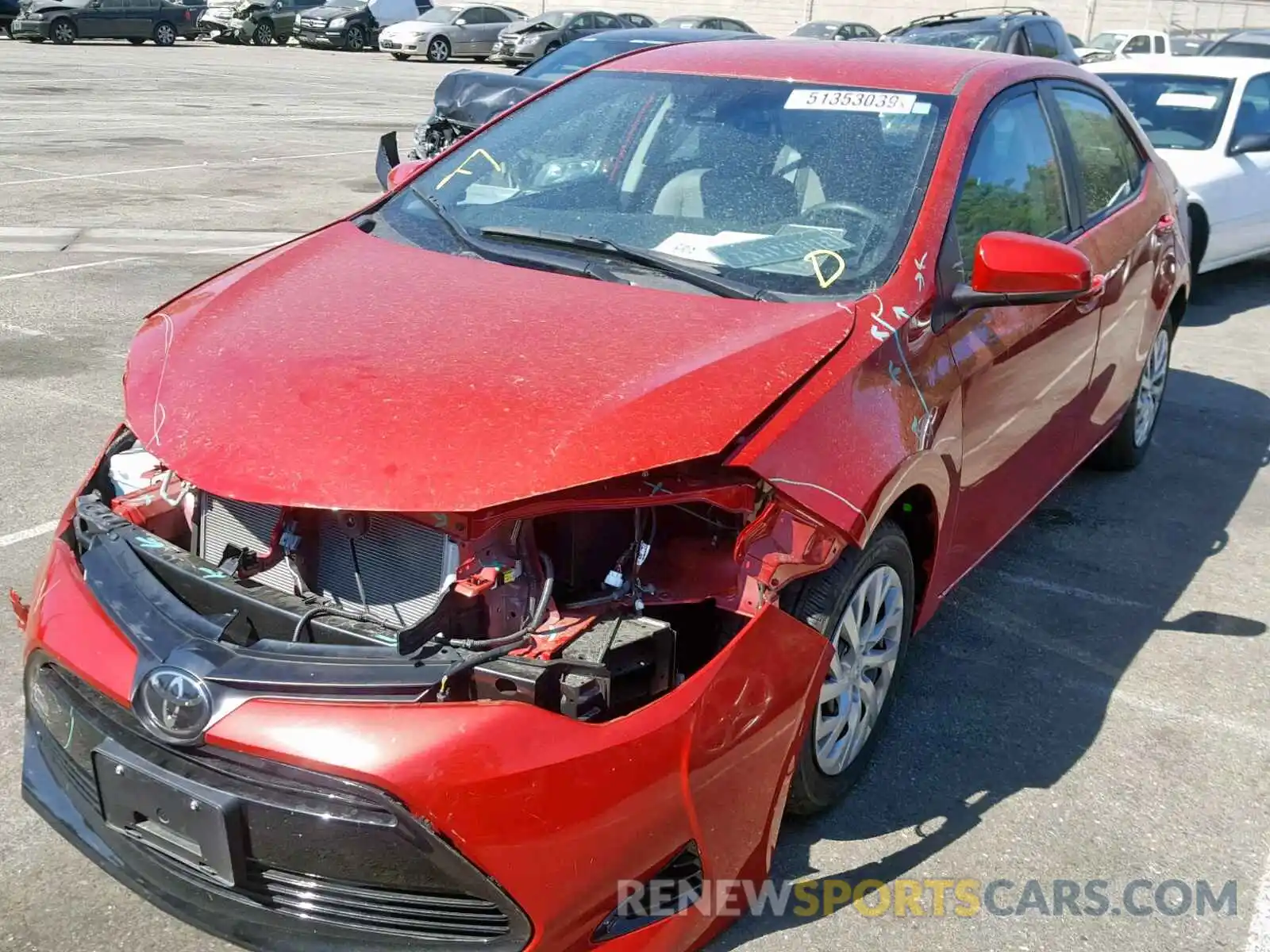 2 Photograph of a damaged car 2T1BURHE2KC135541 TOYOTA COROLLA 2019