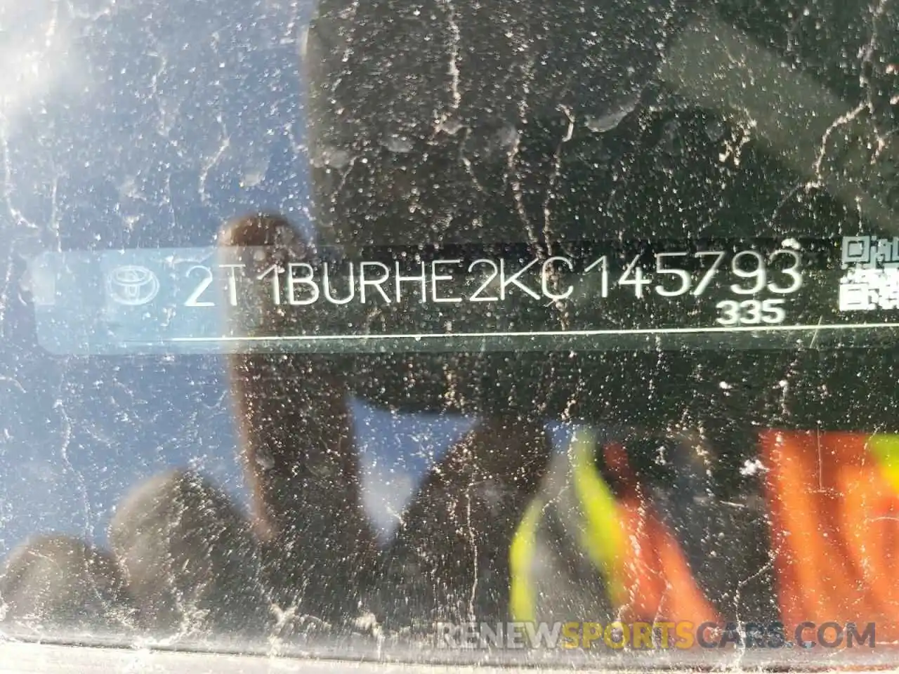 10 Photograph of a damaged car 2T1BURHE2KC145793 TOYOTA COROLLA 2019