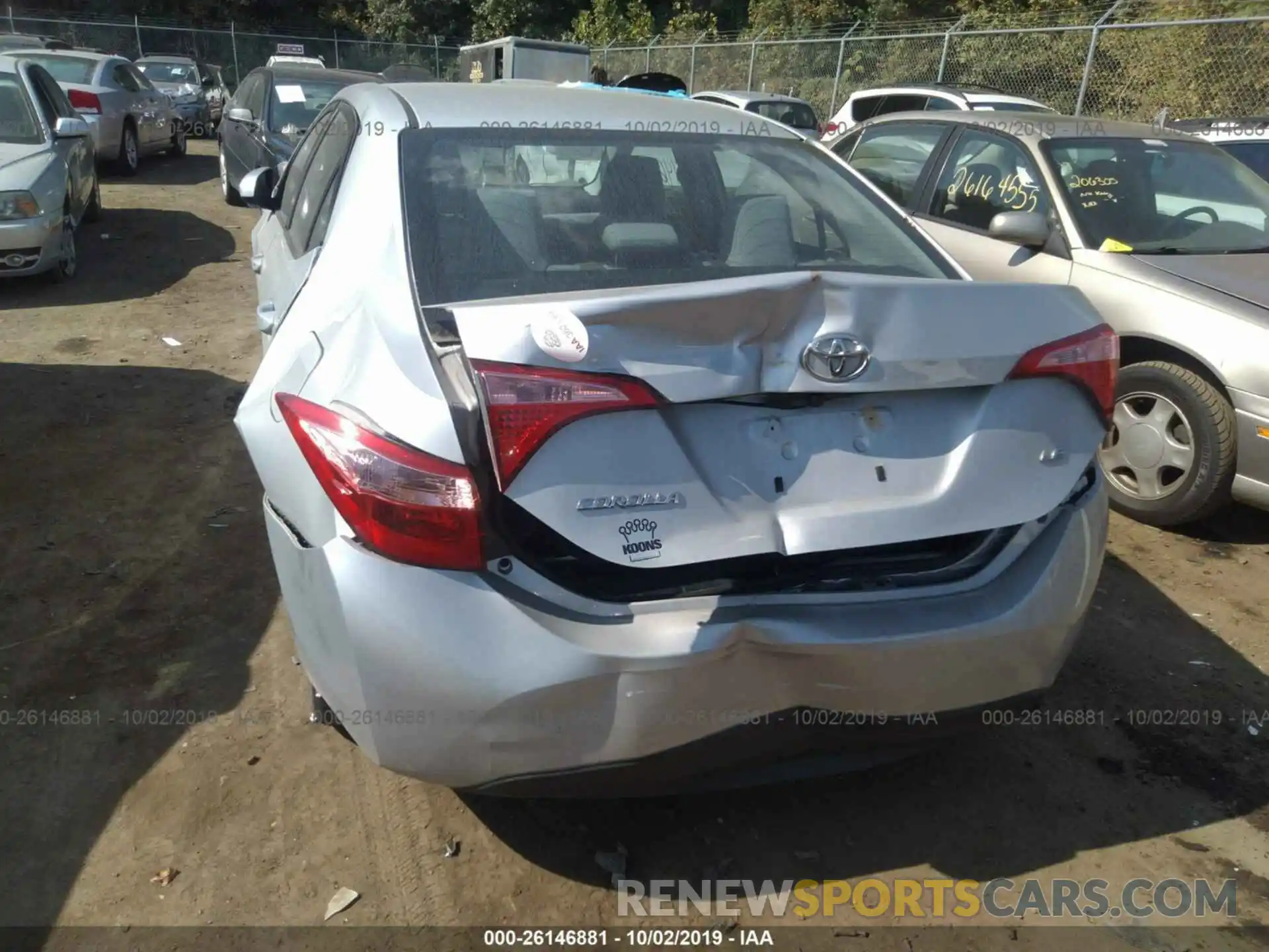 6 Photograph of a damaged car 2T1BURHE2KC146765 TOYOTA COROLLA 2019