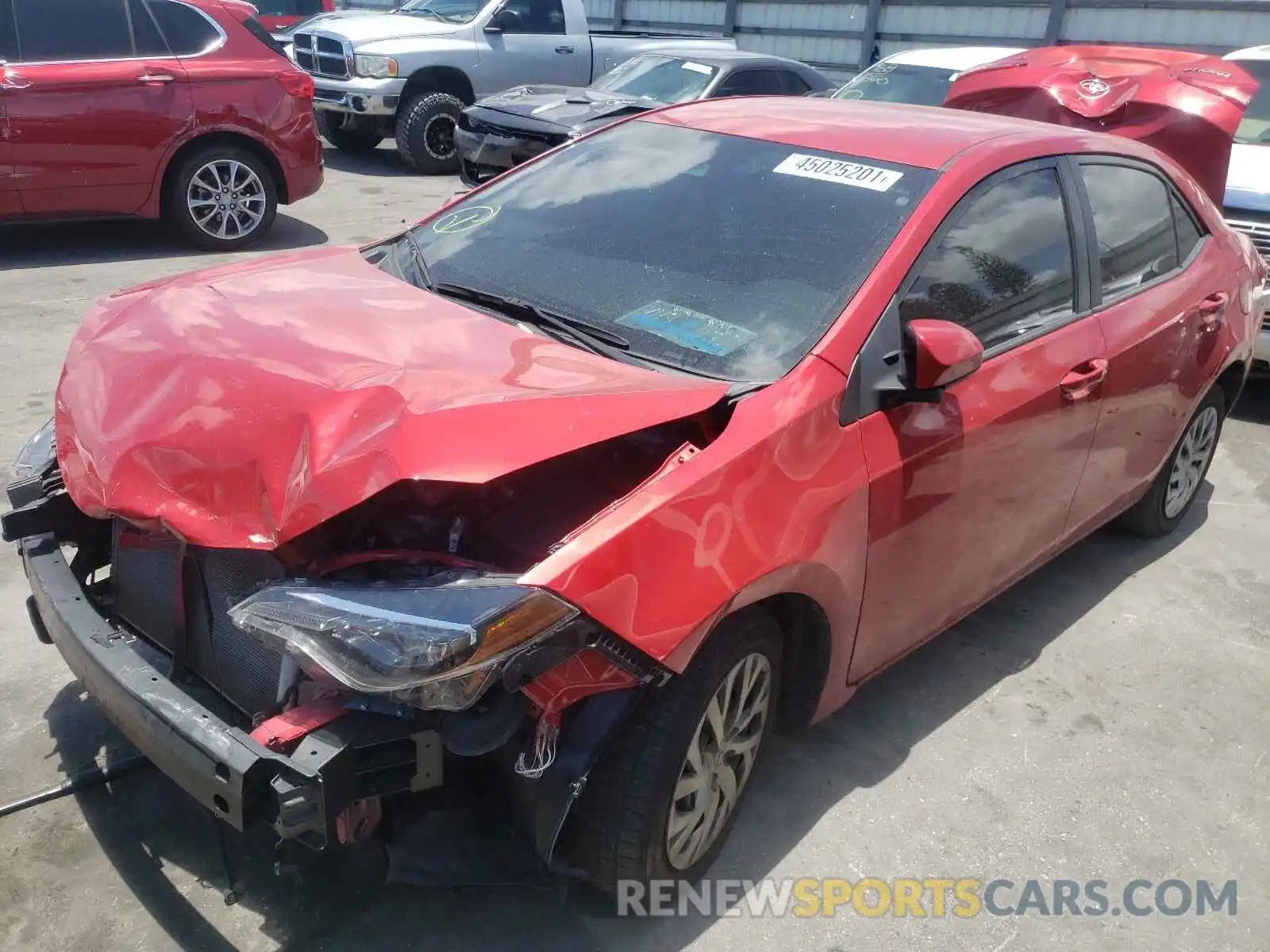 2 Photograph of a damaged car 2T1BURHE2KC147446 TOYOTA COROLLA 2019